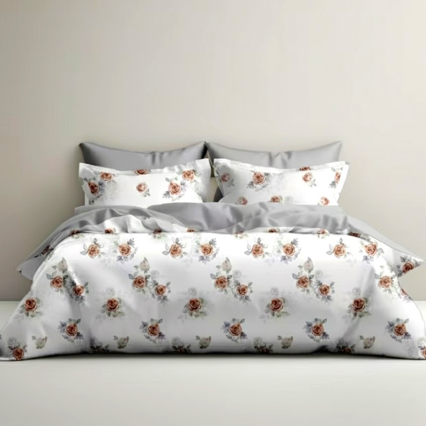 TEMU A29-3 Luxury 3-piece Silk Bedding Set - 100% Silk Bedding, Silk Bedding Set, 3-piece Silk Bedding, Silk Duvet Cover, Silk Pillowcase, Premium