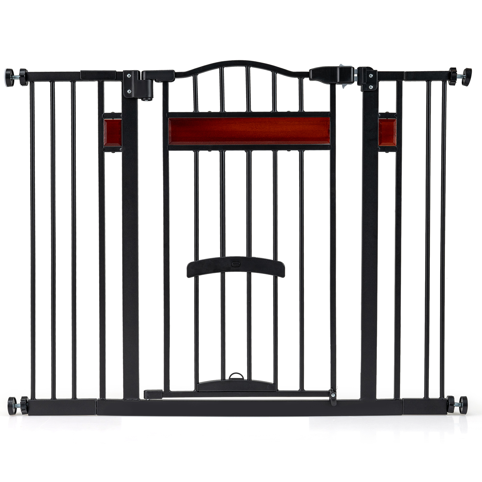 Extra Wide Pet Gate For 74-104 Cm , W/ , 2 Extensions, No Drill Pressure Or Hardware Mounted, Dual Locks, 76 Cm Tall Metal Expandable Dog Gate For Doorway Stairs