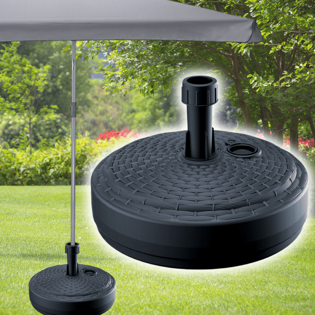 E-shop Regenschirmständer, Weiß und , Runde Basis, , Groß, 39 cm Durchmesser, für Garten, Terrasse, Café und Restaurant