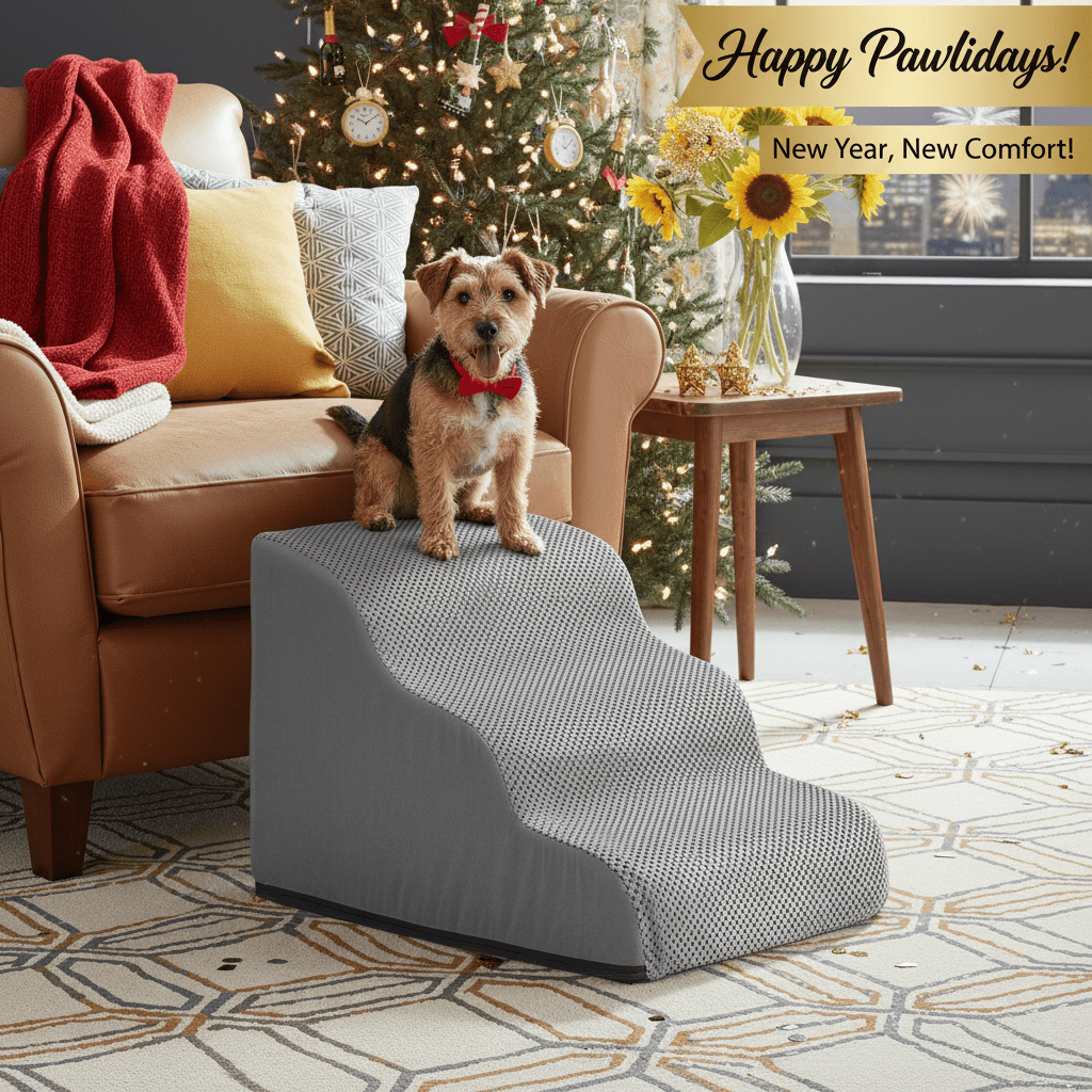 E-shop 2/3/4 Stufen Hundetreppe/Haustiertreppe/Sofabett-Rampe,stufig-Haustiertreppe, Waffelcord, rutschfest, abnehmbarer waschbarer Bezug, ist die