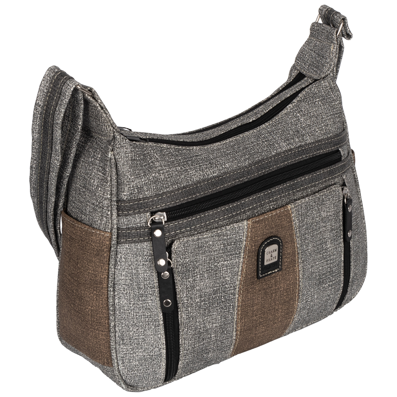 Image of Ladies' Handbag Shoulder Bag Crossover Bag Leather Look Grey