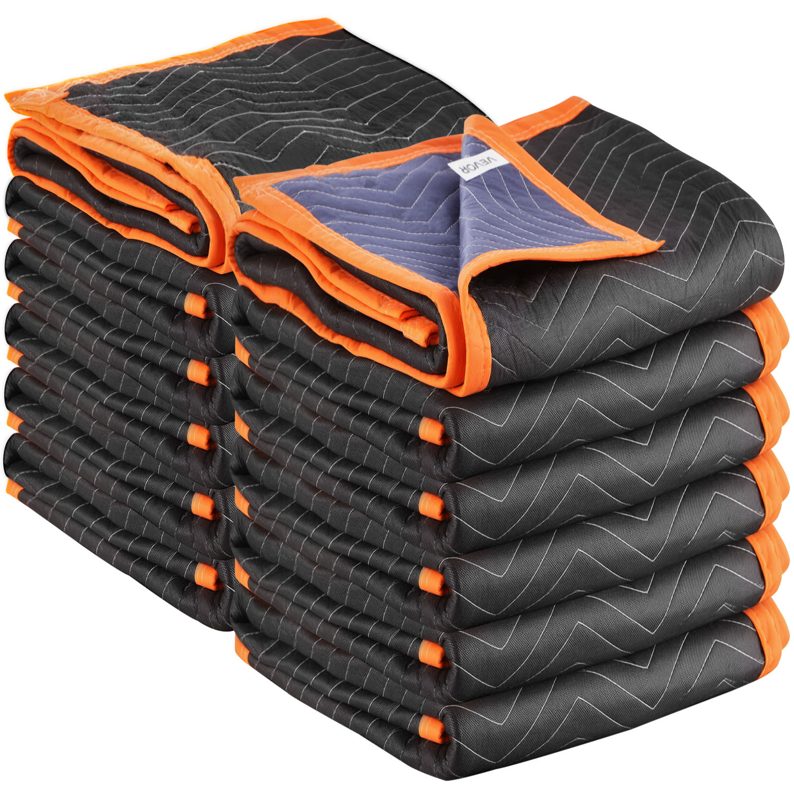 Image of Vevor Moving Blankets 12 Pcs, 1829 X 1016 Mm ( Kg/dz) Large Packing Blankets, Heavy Duty Padded Moving Blanket For Shipping, Wrapping, Protecting Furniture