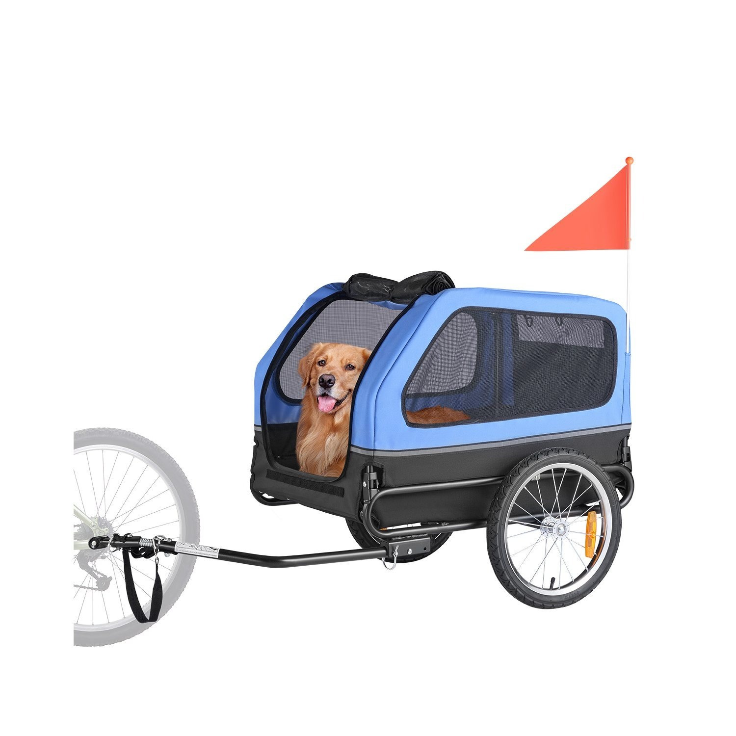 Vevor Dog Bike Trailer, Supports Up To 88 Lbs, Pet Cart Bicycle Carrier For Small & Large Dogs, Easy Folding Frame Release Wheel, Universal Bicycle Coupler, Reflector, Flag, Internal Leash