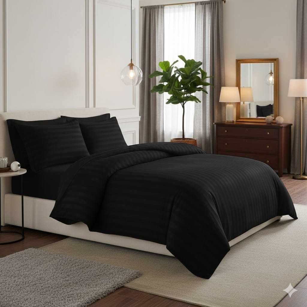 TEMU 4b - Stripe Duvet Cover Set With Pillowcases – Stripe Quilt Cover, Durable Wrinkle Resistant Bedding Double King Super King-stripe Duvet Cover