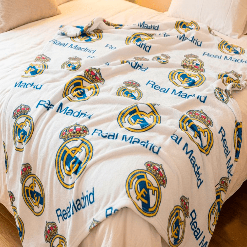 TEMU - de 150 x 95cm Real Madrid - Blanca o Azul Licencia Oficial
