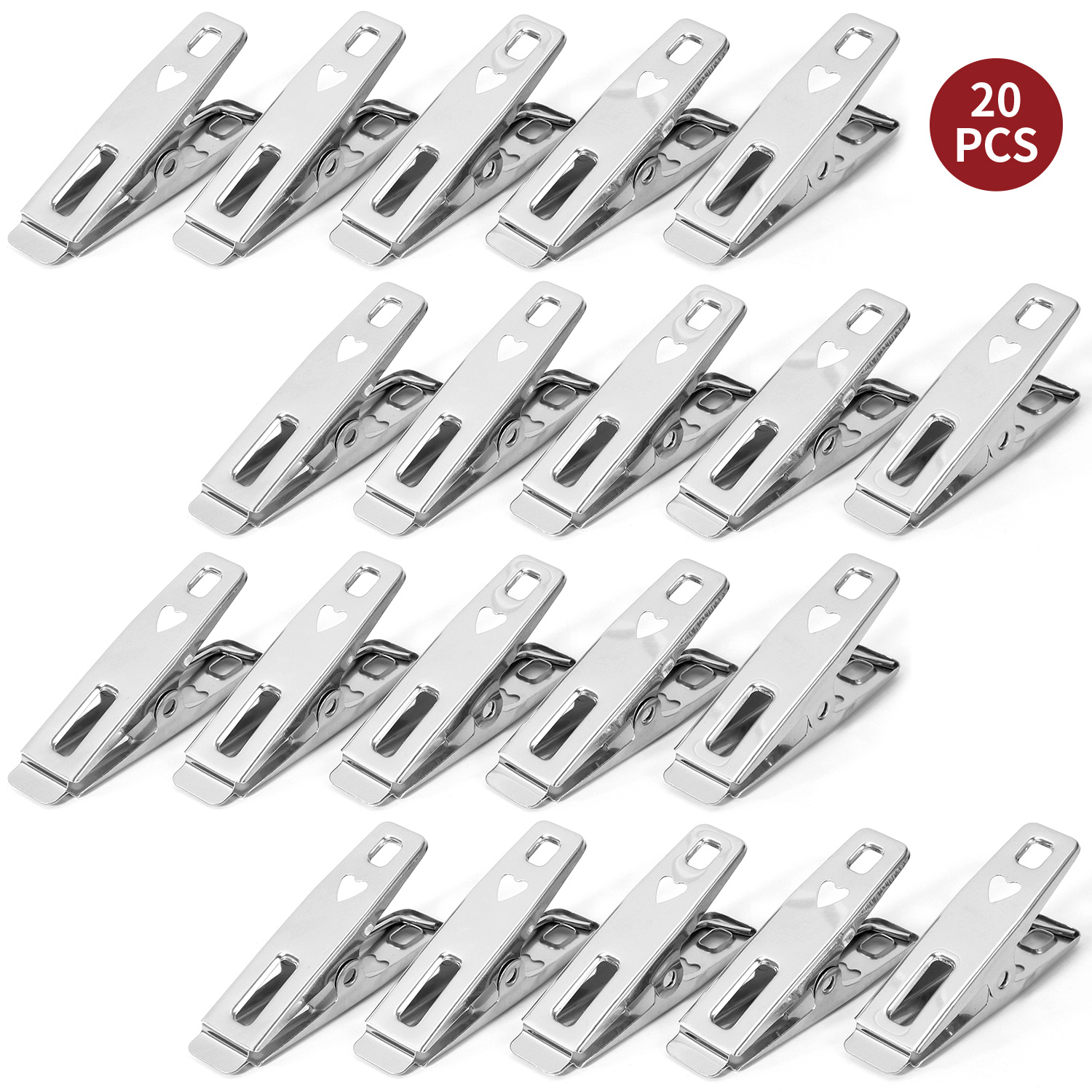 TEMU Vinsani Laundry Clothes Pegs Stainless Steel Spring-loaded Metal Clip And Windproof Laundry Pegs Quality Non-slip Clothes Pins For Home And