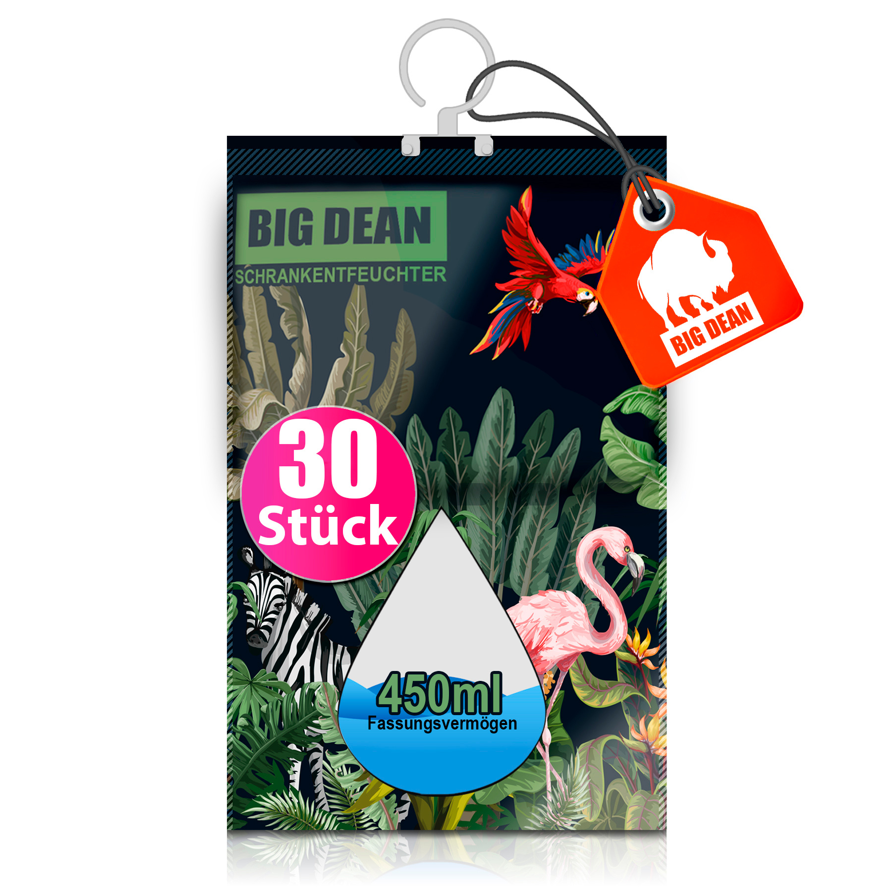 TEMU BigDean 30er Pack XL Luftentfeuchter Kleiderschrank - je Beutel bis zu 250ml Entfeuchter Schrank ohne