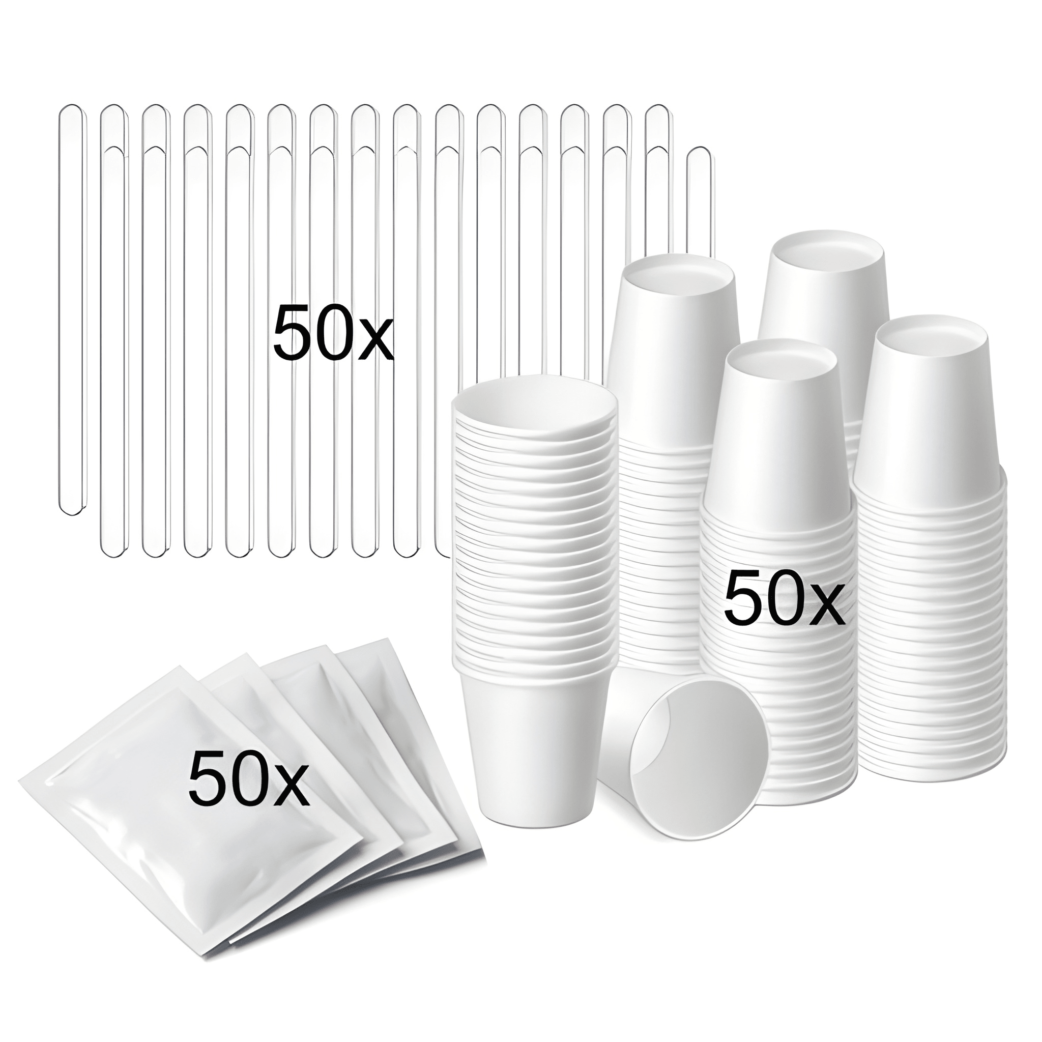 TEMU Kit Caff癡 50 Bicchierini 50 palettine 50 Bustine di Kit completo per caff癡