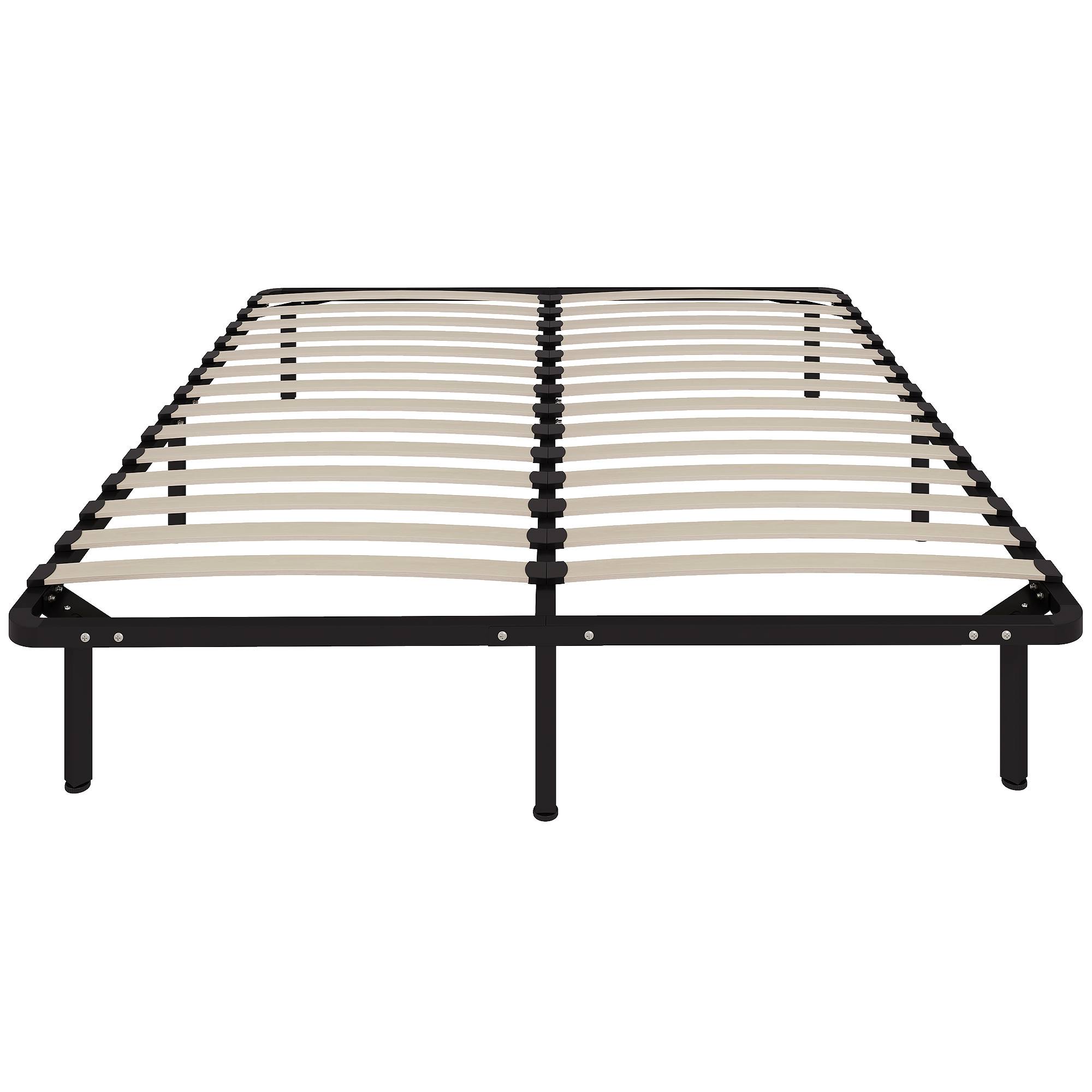 TEMU Cadre de lit 160 x 190 cm, lit 2 personnes en bois avec sommier à lattes et pied, de hauteur avec rangement au-dessous, pas besoin de sommier à
