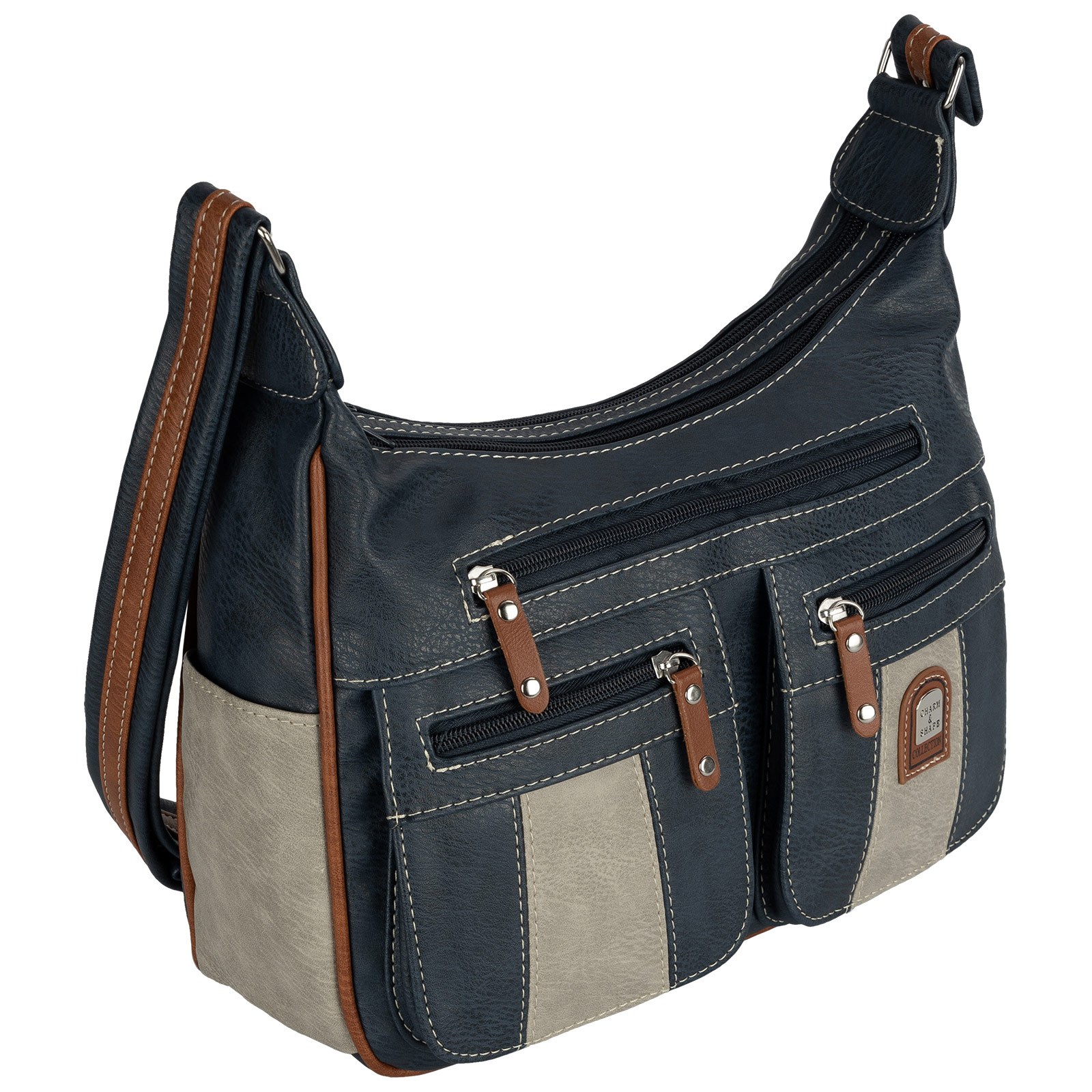 Women' Handbag Shoulder Bag Crossover Bag Leather Look Blue-grey