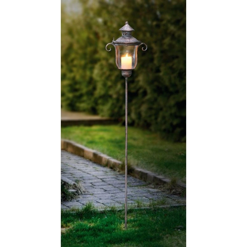 Design Metal Stable Lantern, 118 Cm Tall, Wind Lantern, Garden Stake, Lantern, Metal Lantern, Candle Lantern, Outdoor Garden Decor