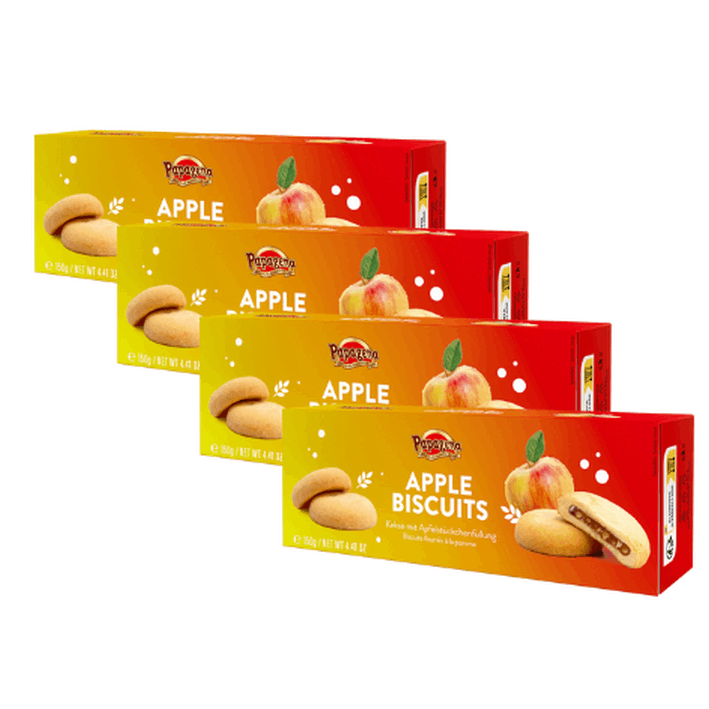 Image of Papagena Biscuits With Filling | 4 X 150g | Soft Shortcrust Pastry With Fruity Pieces Filling | Flavored Pastry