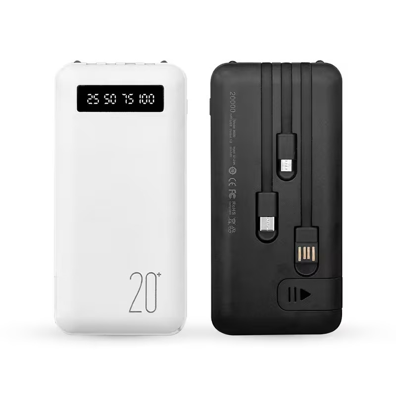 power bank caricabatterie   portatile con 4 cavi inclusi usb