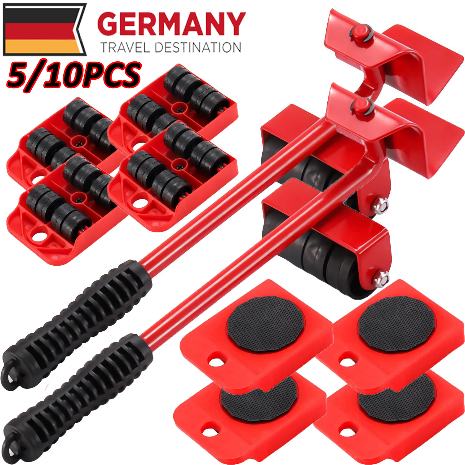 TEMU 5/10pcs Set Furniture Lifter, Furniture Roller, Furniture Castors, Transport Rollers, Furniture Transport Castors, Furniture Gliders, Moving Aid