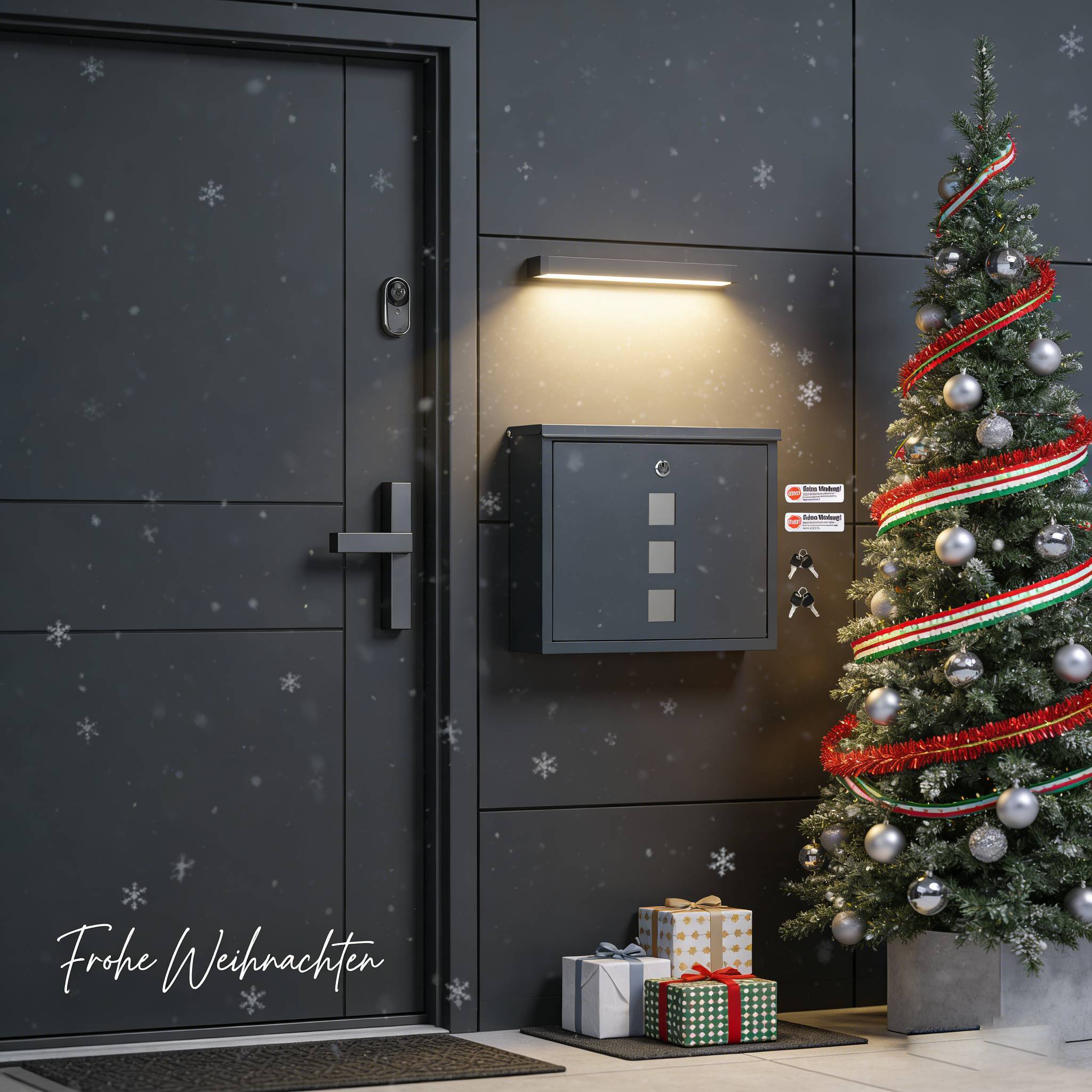 Image of Modern Mailbox For C4 Documents, Waterproof Wall-mounted Letter Box With Viewing Window, Includes 4 Keys