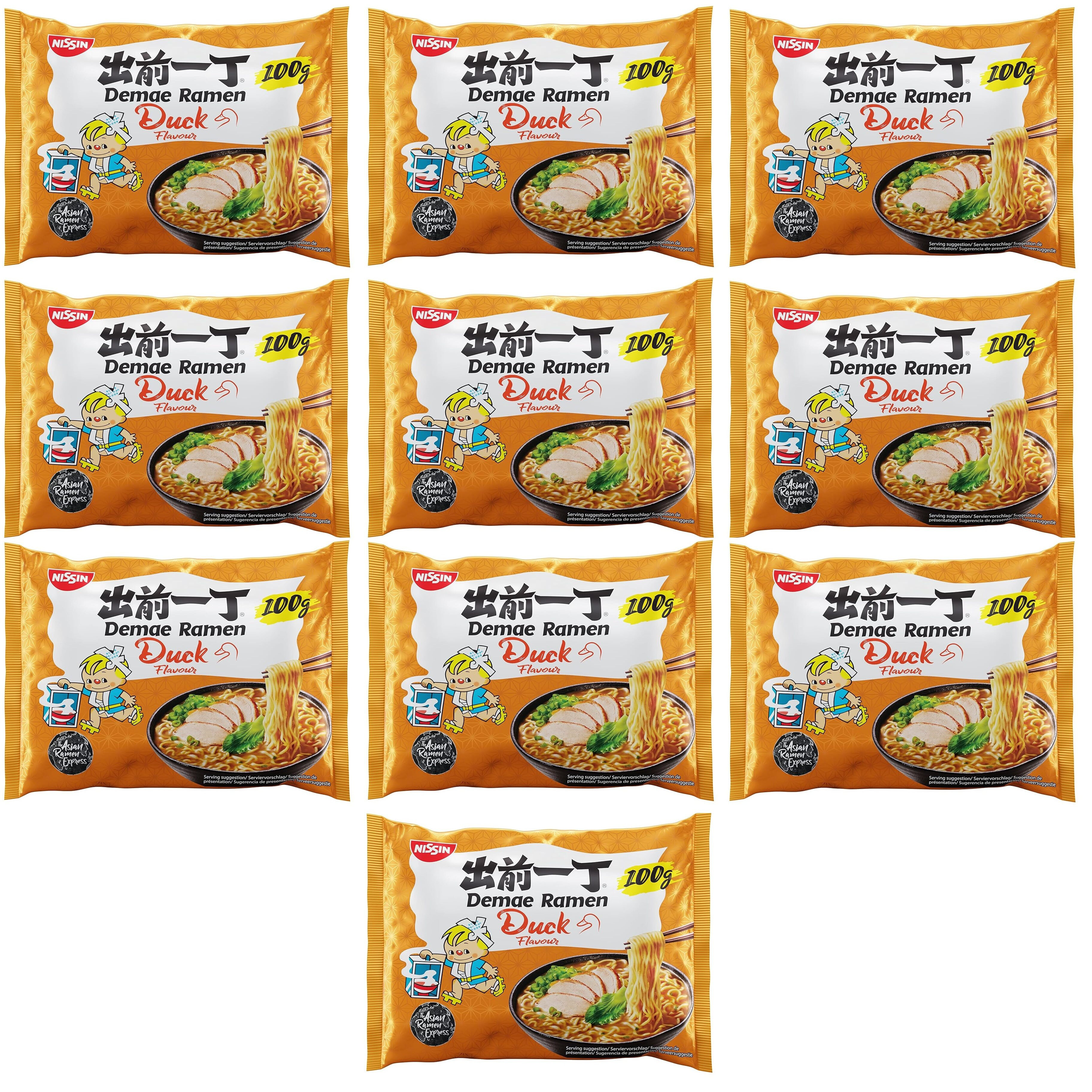 Image of Nissin Demae Ramen - You, Japanese-style Instant Noodles With Duck Meat Flavor, Garlic & Asian Spices, Quick & Easy To Prepare, Asian Food (10 X 100g)