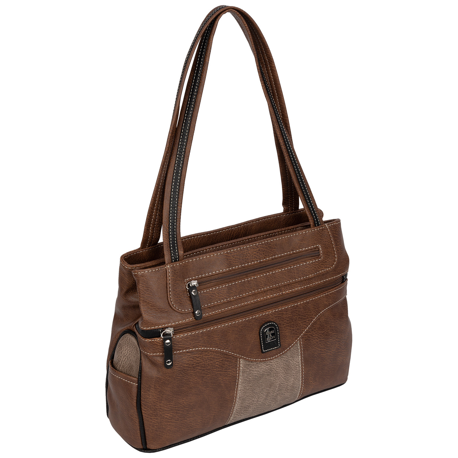 Women' Handbag Shoulder Bag Crossbody Bag Shopper Top Handle Bag Crossover Bag Leather -tan