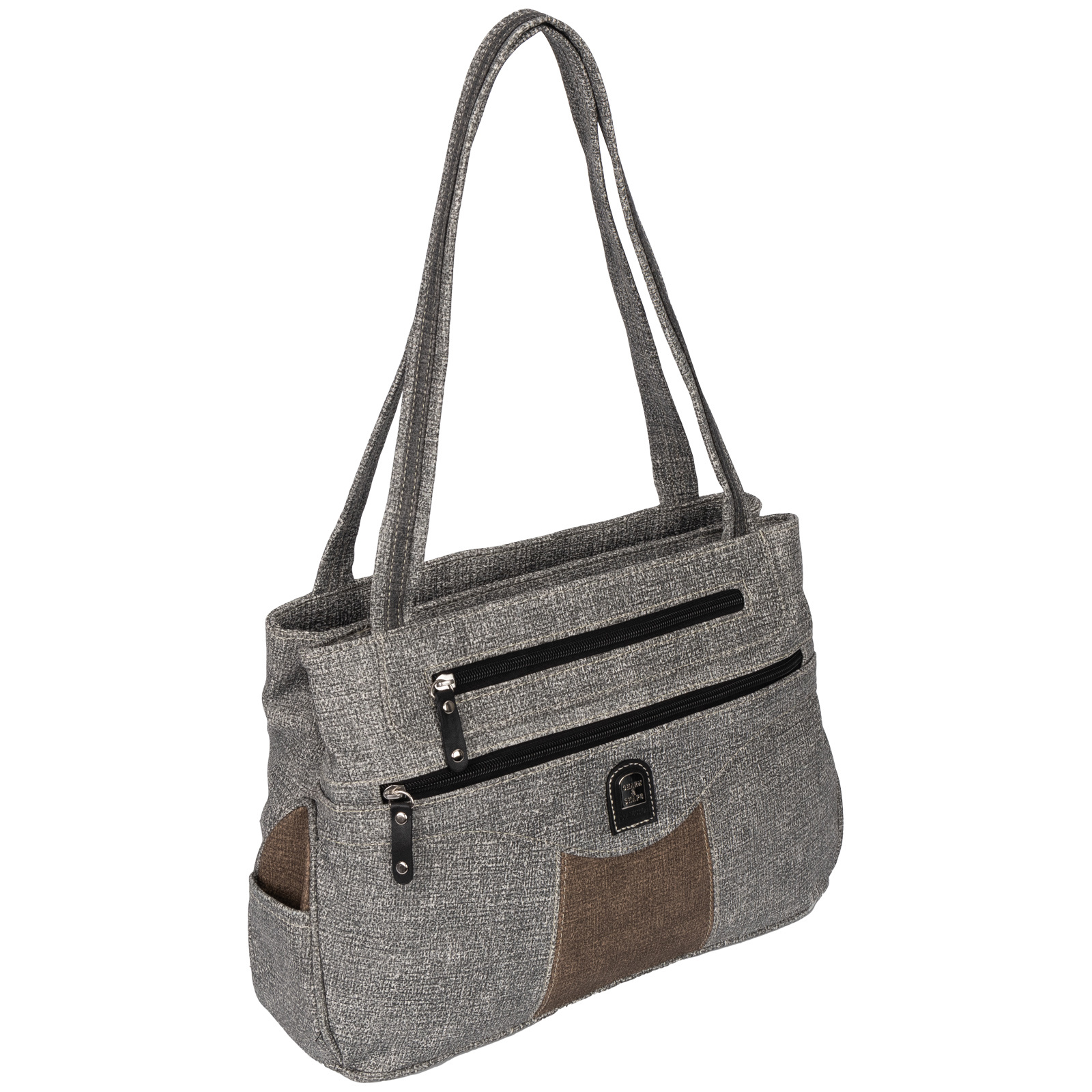 Ladies' Handbag Shoulder Bag Sling Bag Shopper Crossover Bag Leather Look Grey