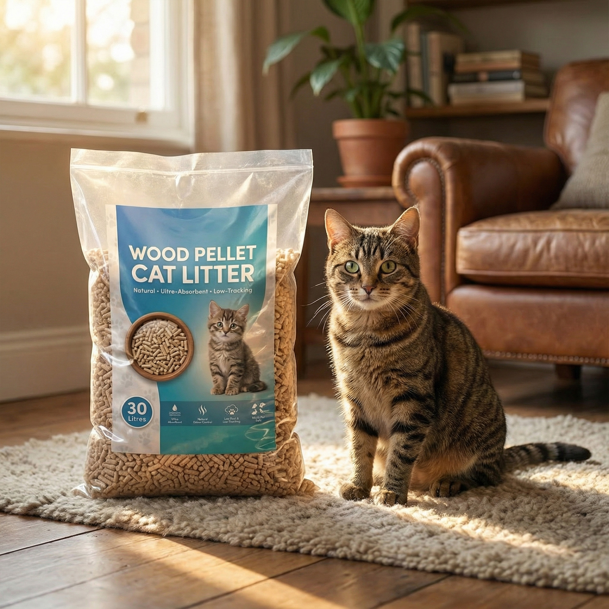Fur & Bone Cat Litter - Ultra Absorbent Wooden Pellets