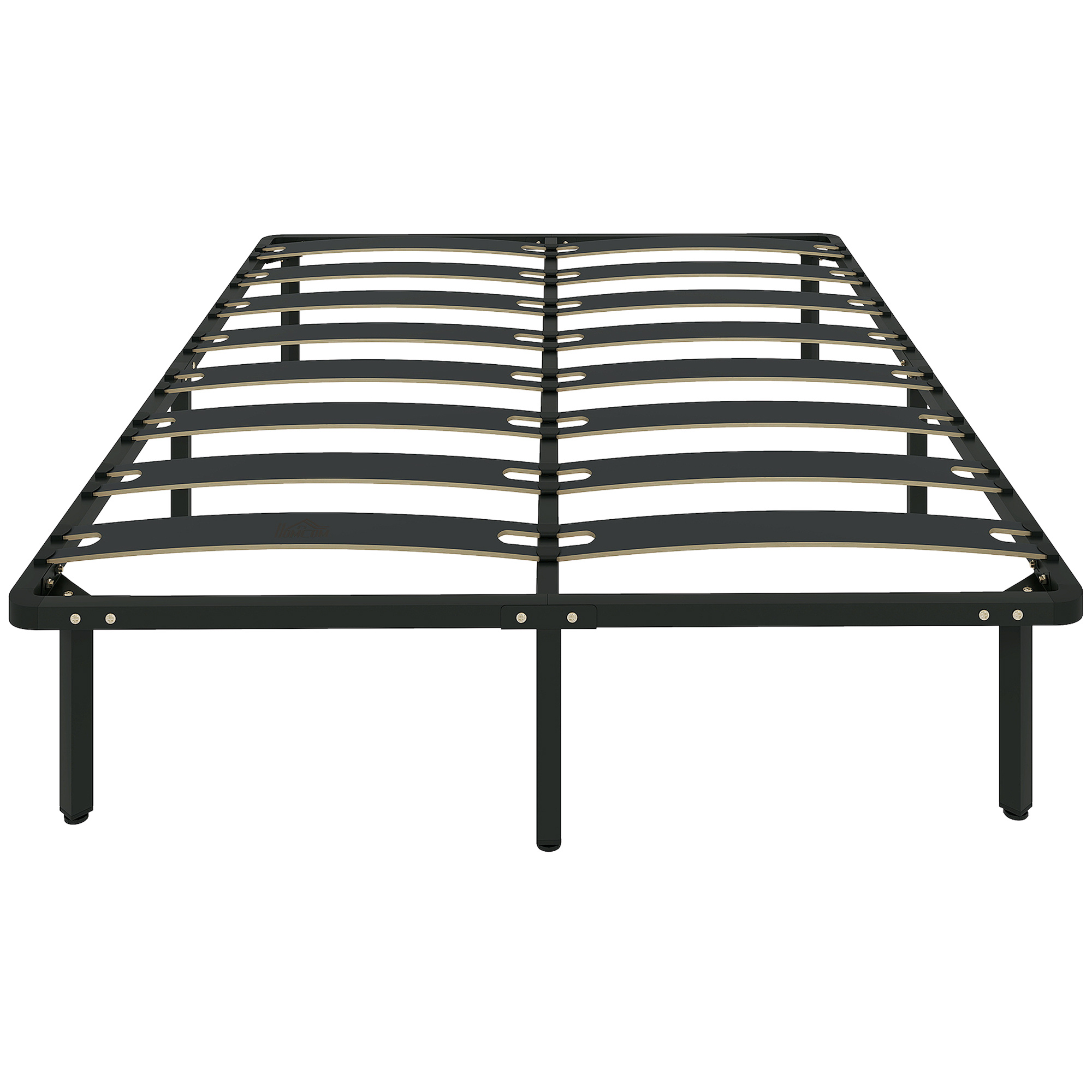 TEMU Cadre de lit 140 x 190 cm, lit 2 personnes avec sommier à lattes en bois et pied, de hauteur avec rangement au-dessous, pas besoin de sommier à