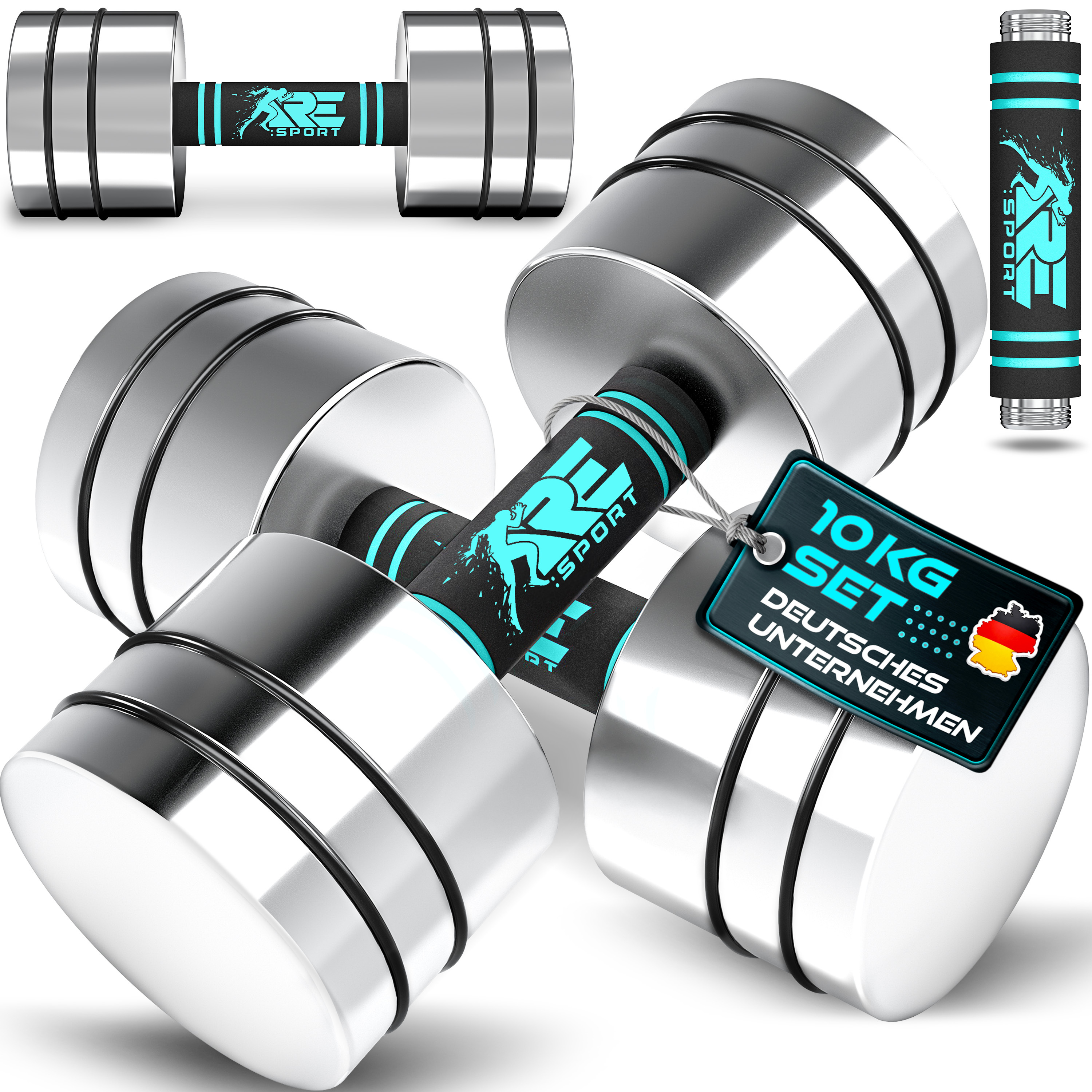 ® 2-piece Dumbbell Set Made Of | Short Dumbbell Handles With Weights & | Fitness Short Dumbbells For Home Gym, Strength Training & Muscle Building