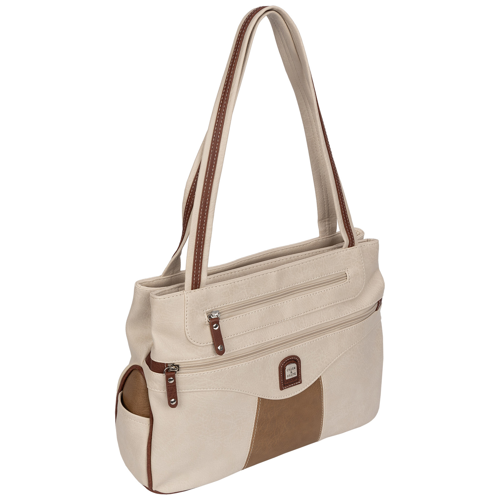 Image of Women's Handbag Shoulder Bag Crossbody Bag Shopper Tote Bag Crossover Bag Leather Look Cream-brown