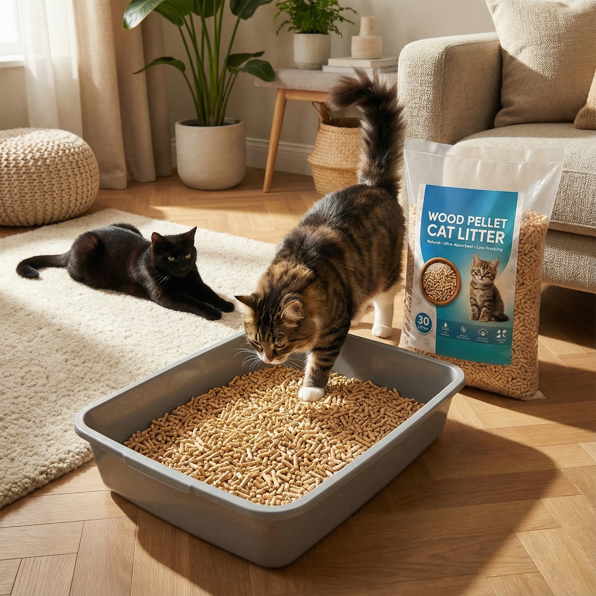 Fur & Bone Cat Litter - Ultra Absorbent Wooden Pellets