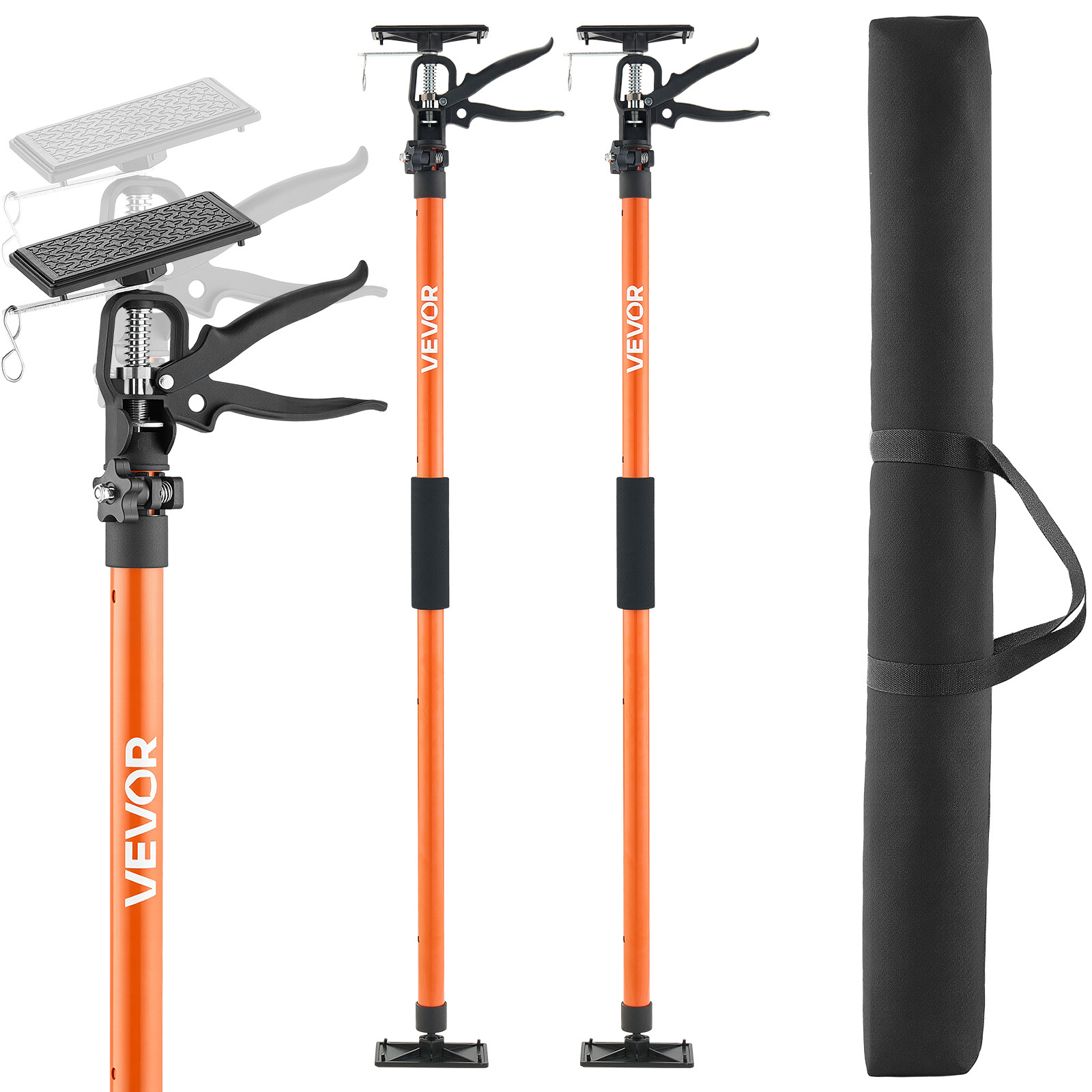 Vevor Cabinet Jack Support Pole, 2-pack, 45.7-114.2 Inch Steel Telescopic , Adjustable 3rd Hand To 154 Lbs Capacity For Installing Cabinets, Lifting Drywall, Cargo Bars