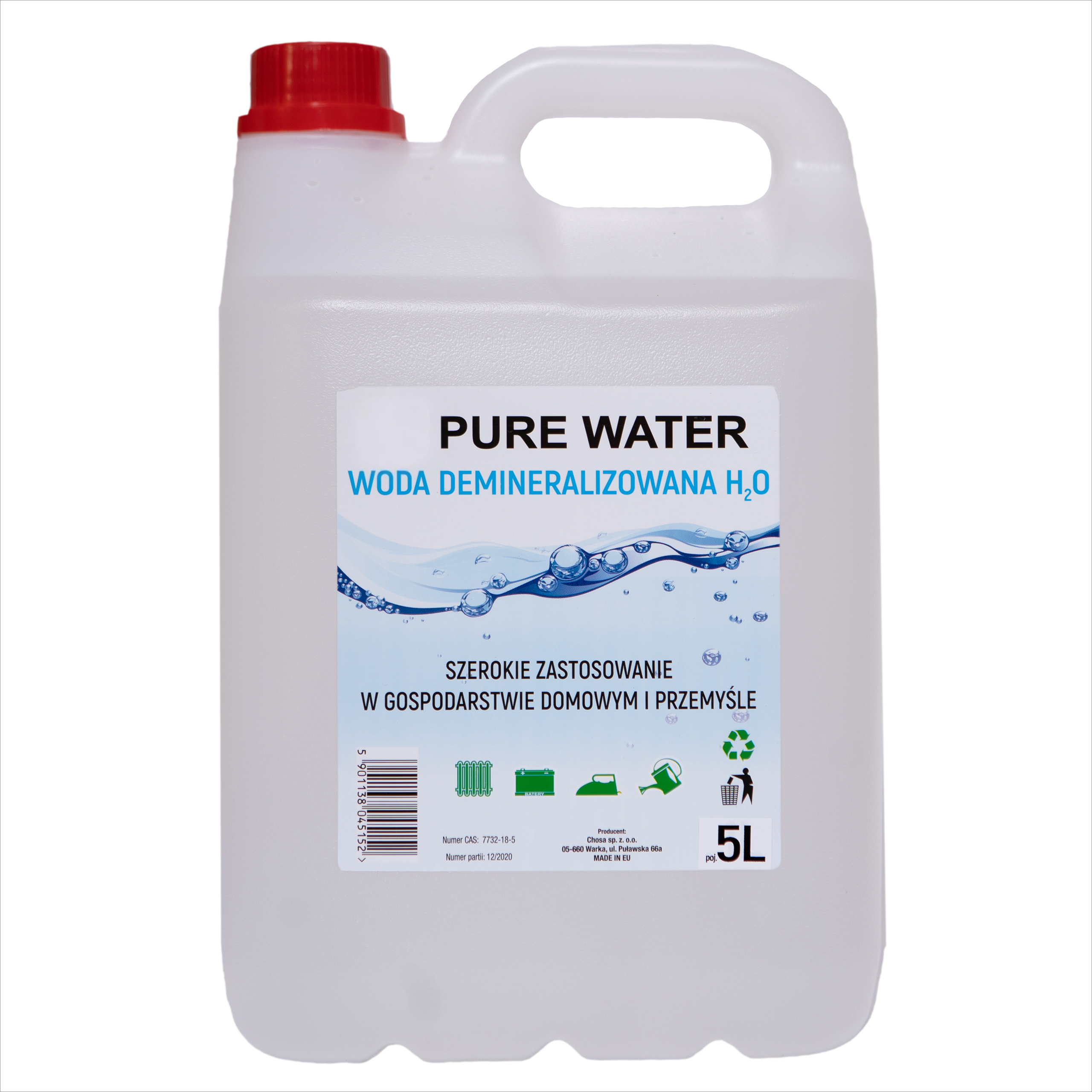 Demeralized Water 5l - Pure H₂o Water For Technical And Household Applications