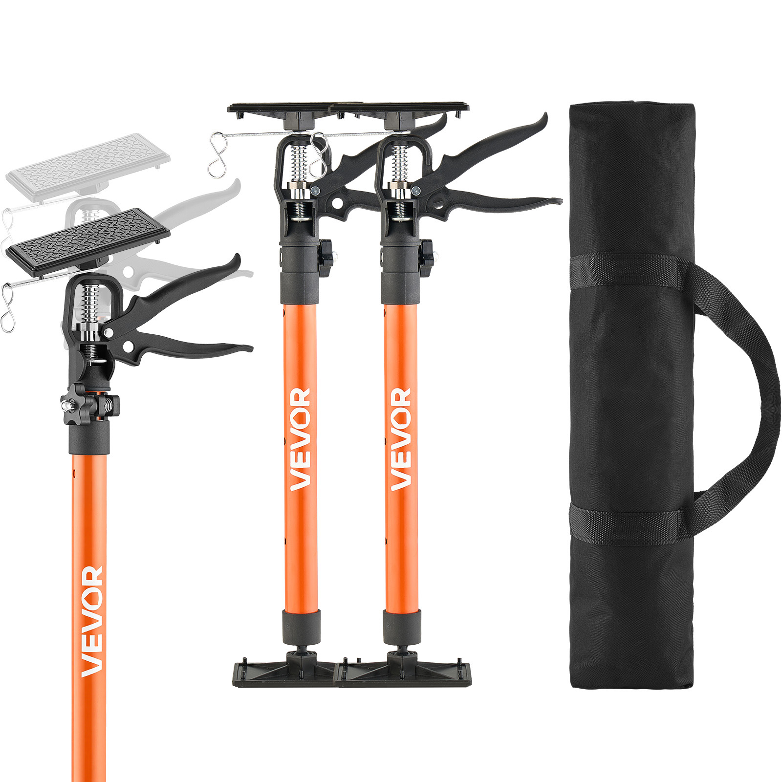 Vevor Cabinet Jack Support Pole, 2-pack, 21.3-60 Inch Steel Telescopic , Adjustable 3rd Hand To 154 Lbs Capacity For Installing Cabinets, Lifting Drywall, Cargo Bars