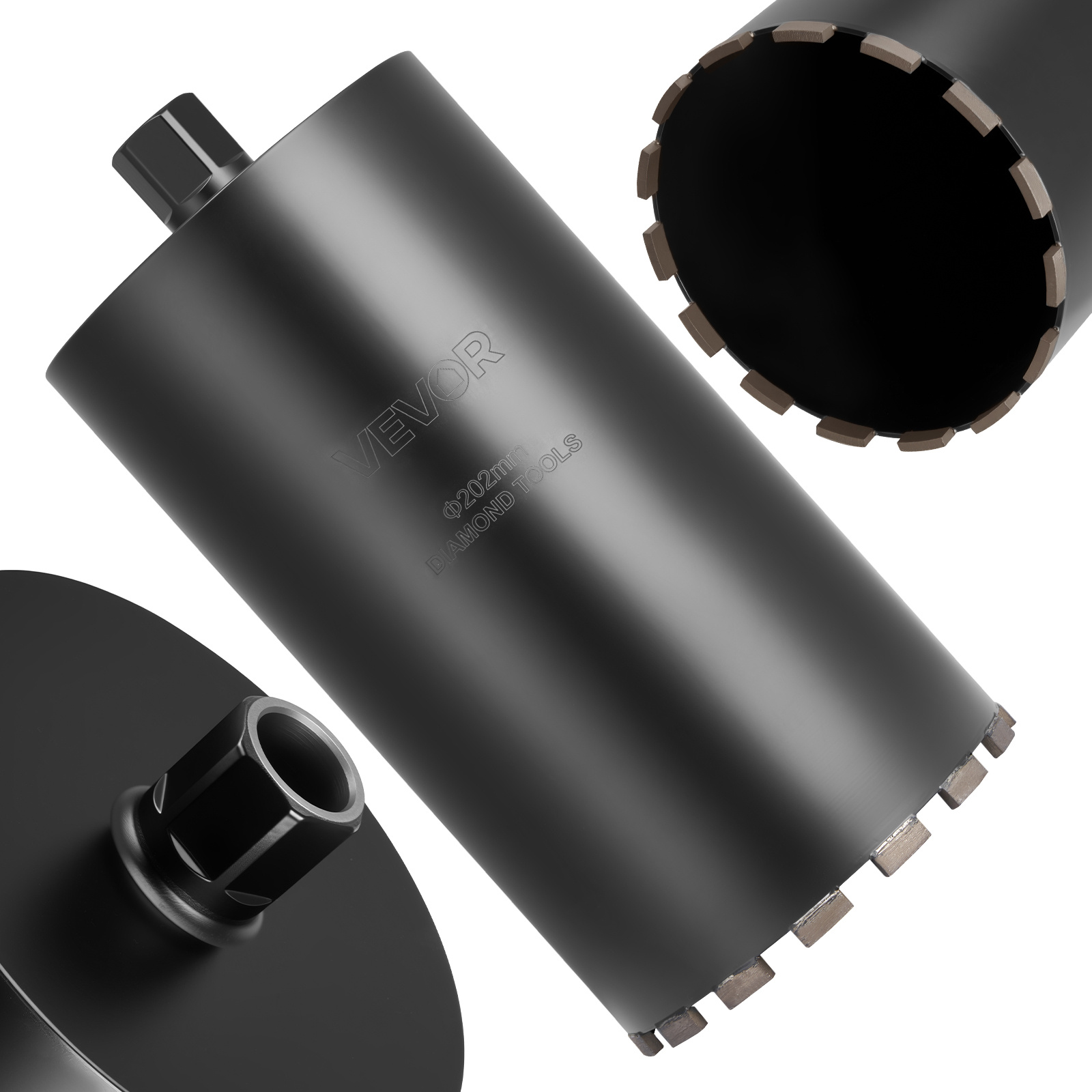Image of Vevor Core Drill Bit, 203 Mm Diameter, 356 Mm Drilling Depth, 1-1/4 In-7 Internal Thread, High-precision Welding Technology, Wet Diamond Core Bit For Reinforced Concrete, , And Masonry