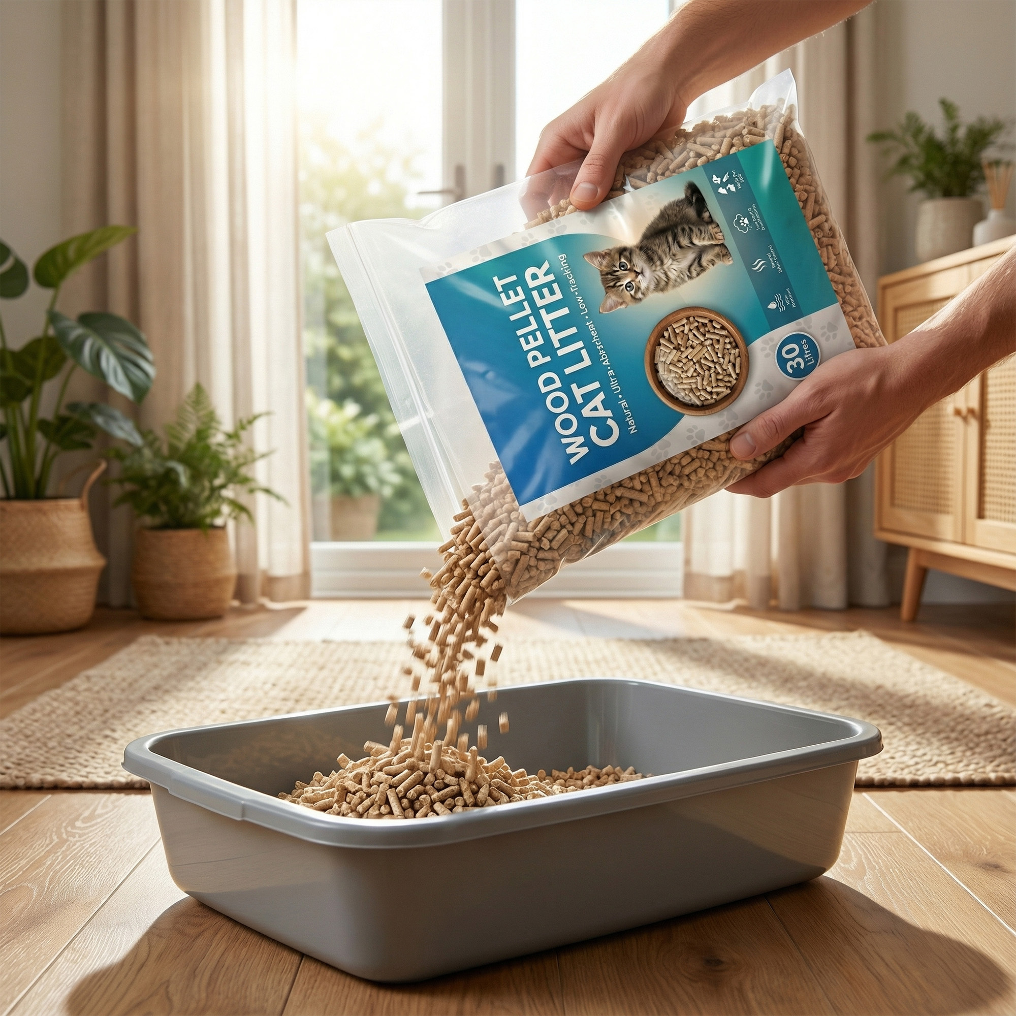 Fur & Bone Cat Litter - Ultra Absorbent Wooden Pellets