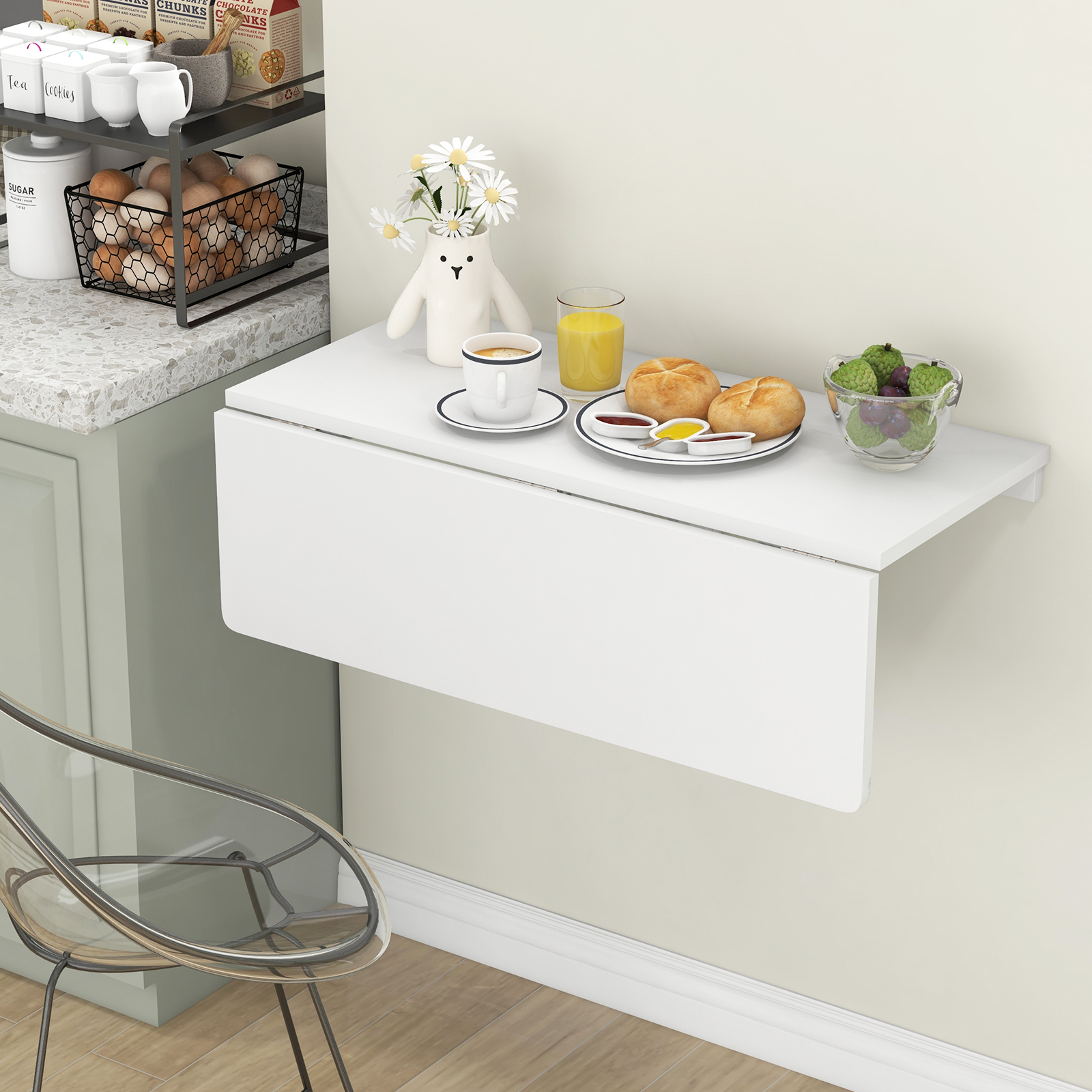 Wall-mounted Folding Table, Drop-leaf Wall Table For Small Spaces, Fold Down Wall Desk, Drop Down Computer Desk