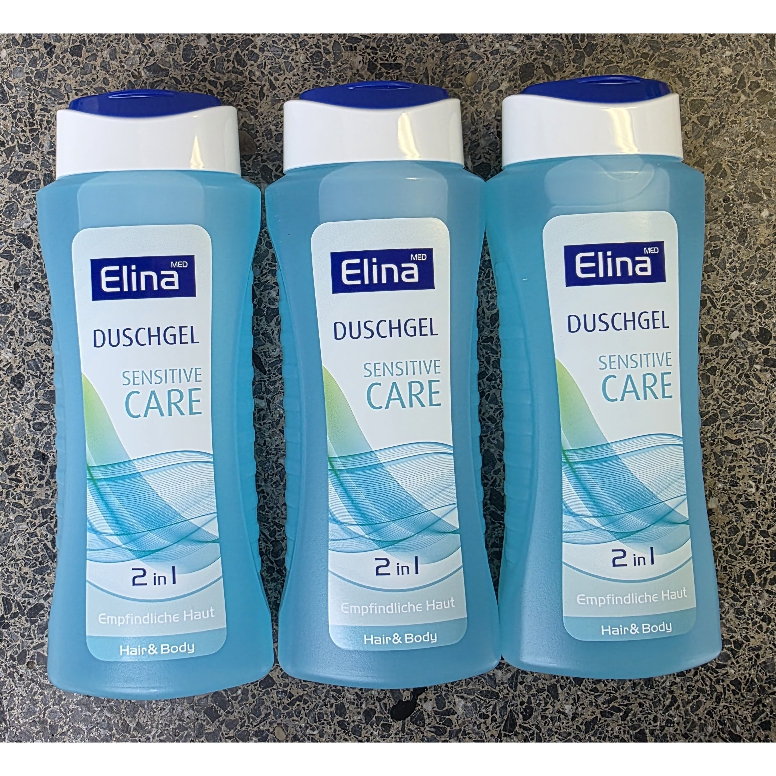 Image of Elina With Shower Gel 3x300ml Sensitive And Shampoo Hair & Body Hair & Stimulating Scent