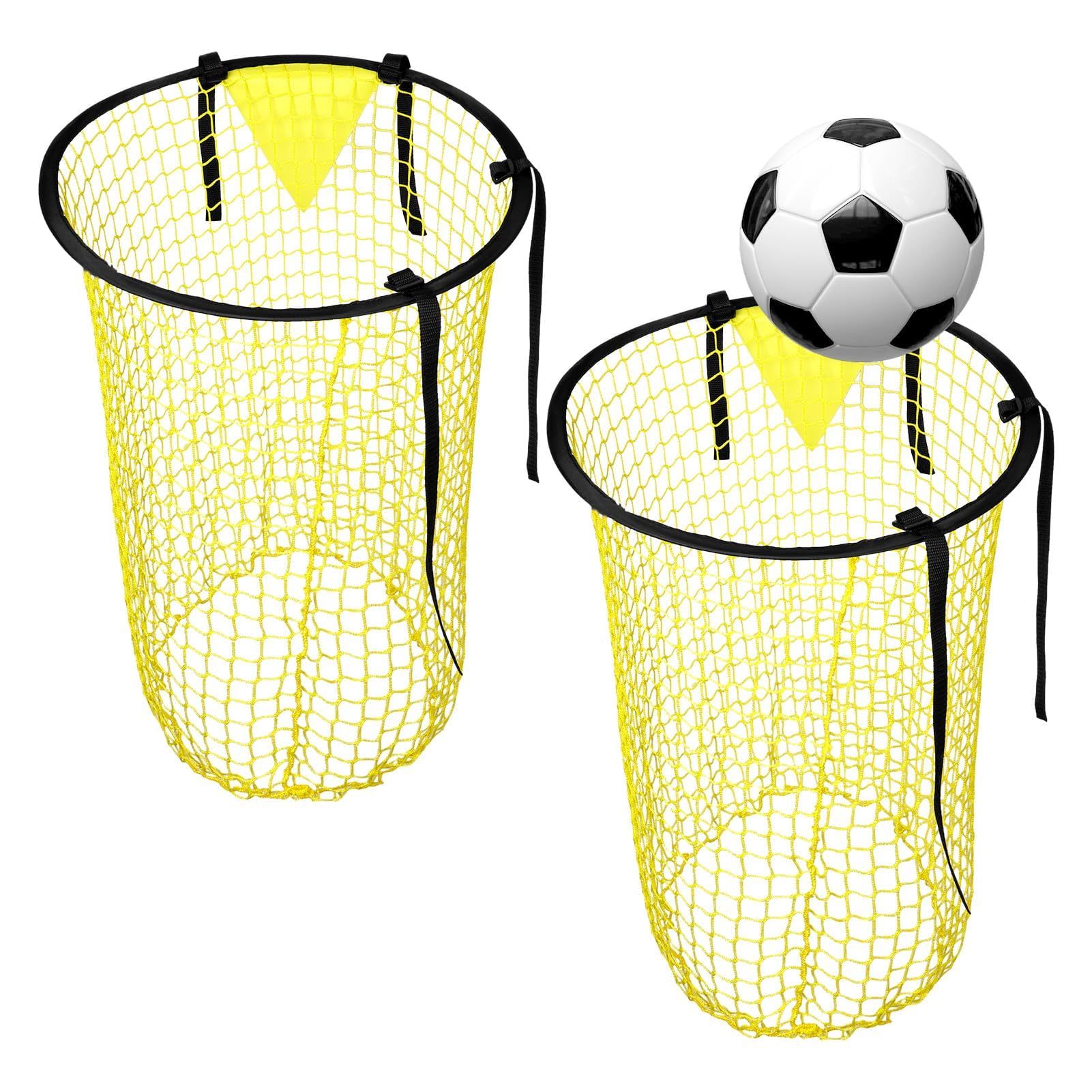 TEMU 25*25*3cm Football Net Soccer Goal Net Soccer Top Bins Goal Bags 2pcs