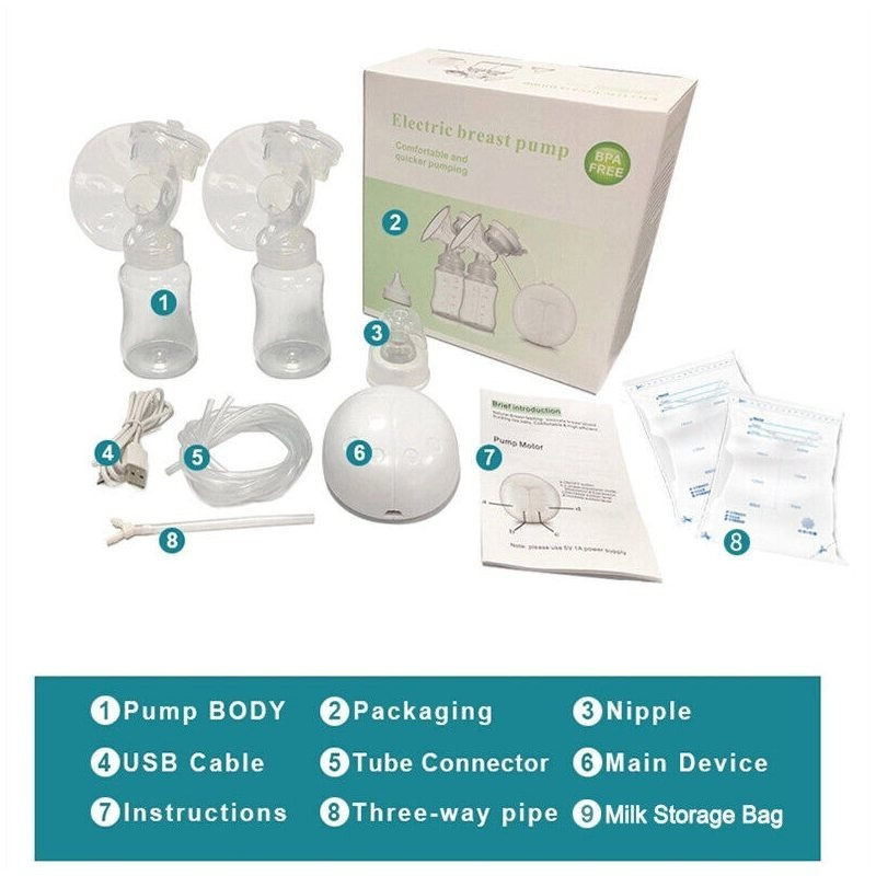 TEMU Automatic Double Breast Pump + Lid And Kit | High- Breast Pump
