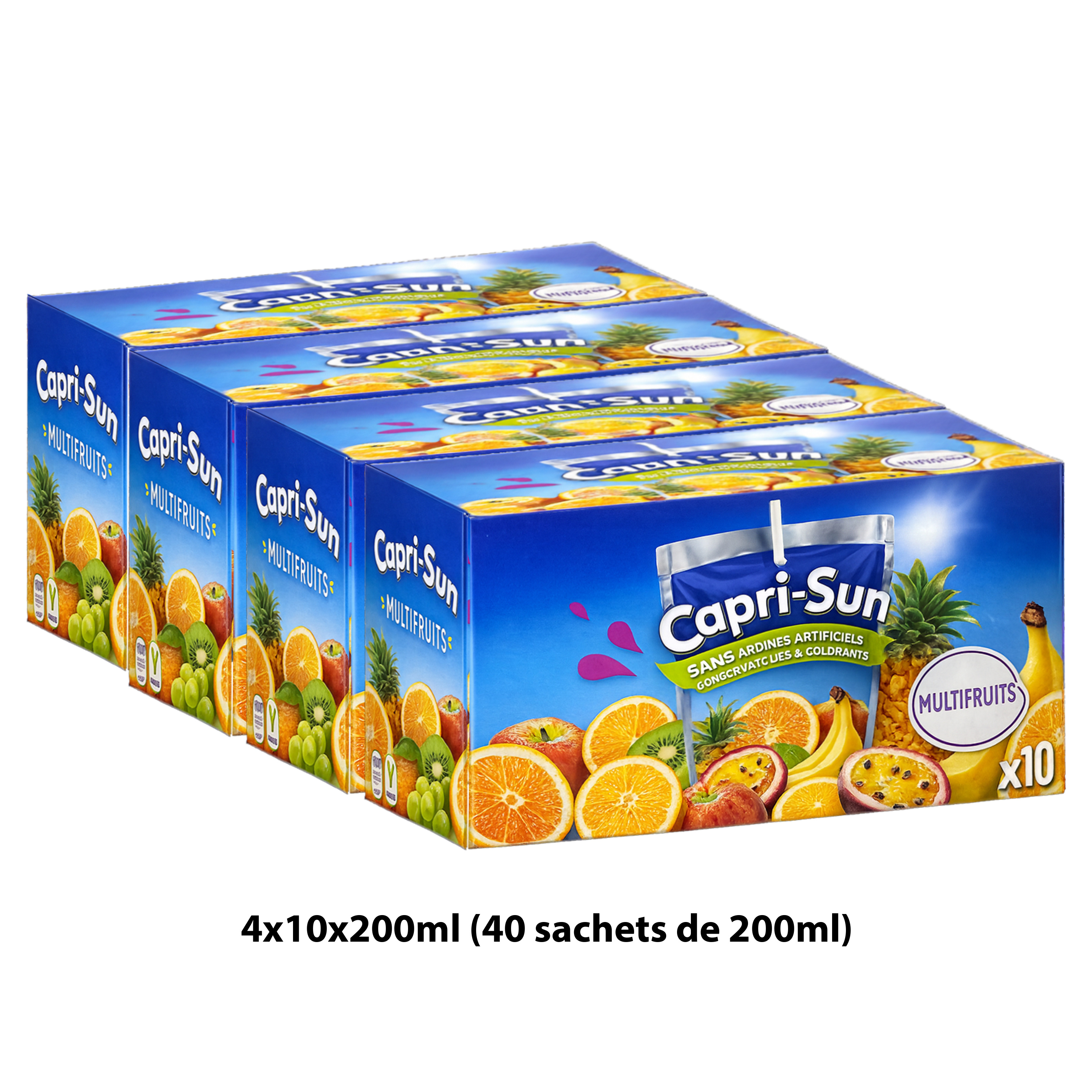   multivitamin – lot de 40 sachets de jus,   fruitée portable (40x20cl) /   multifruits