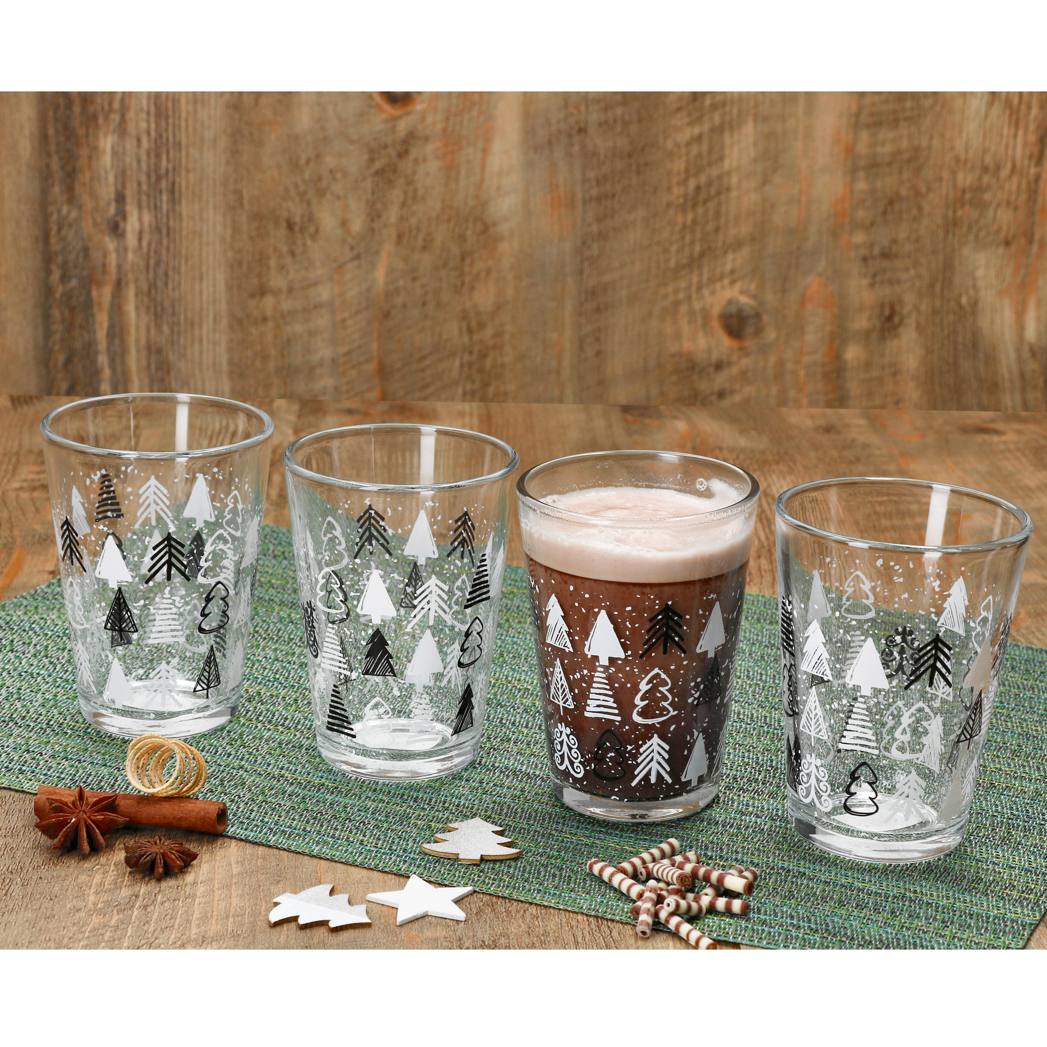 Image of Ritzenhoff Christmas Tree 4x Mulled Wine Glasses 240ml H11cm