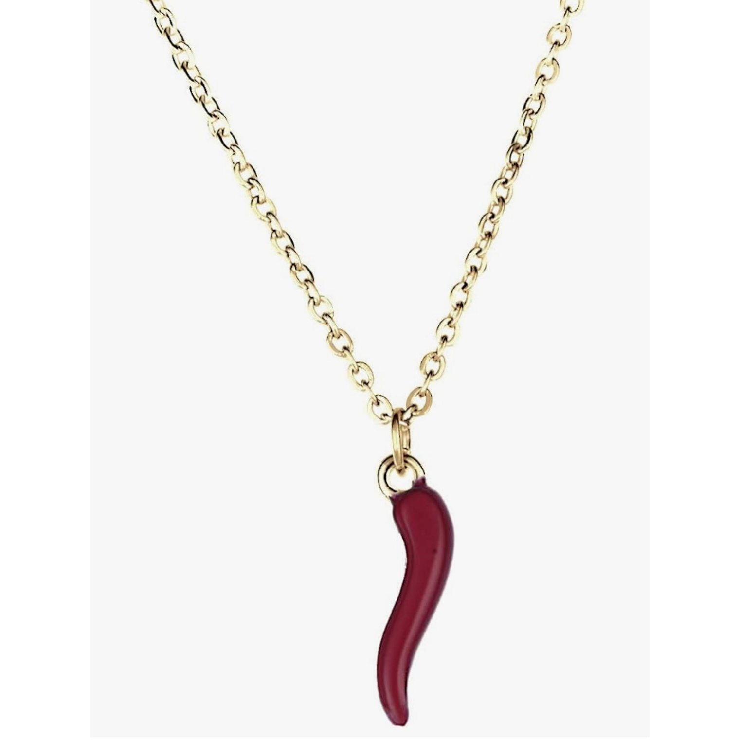 Red Horn Necklace Good Luck Charm
