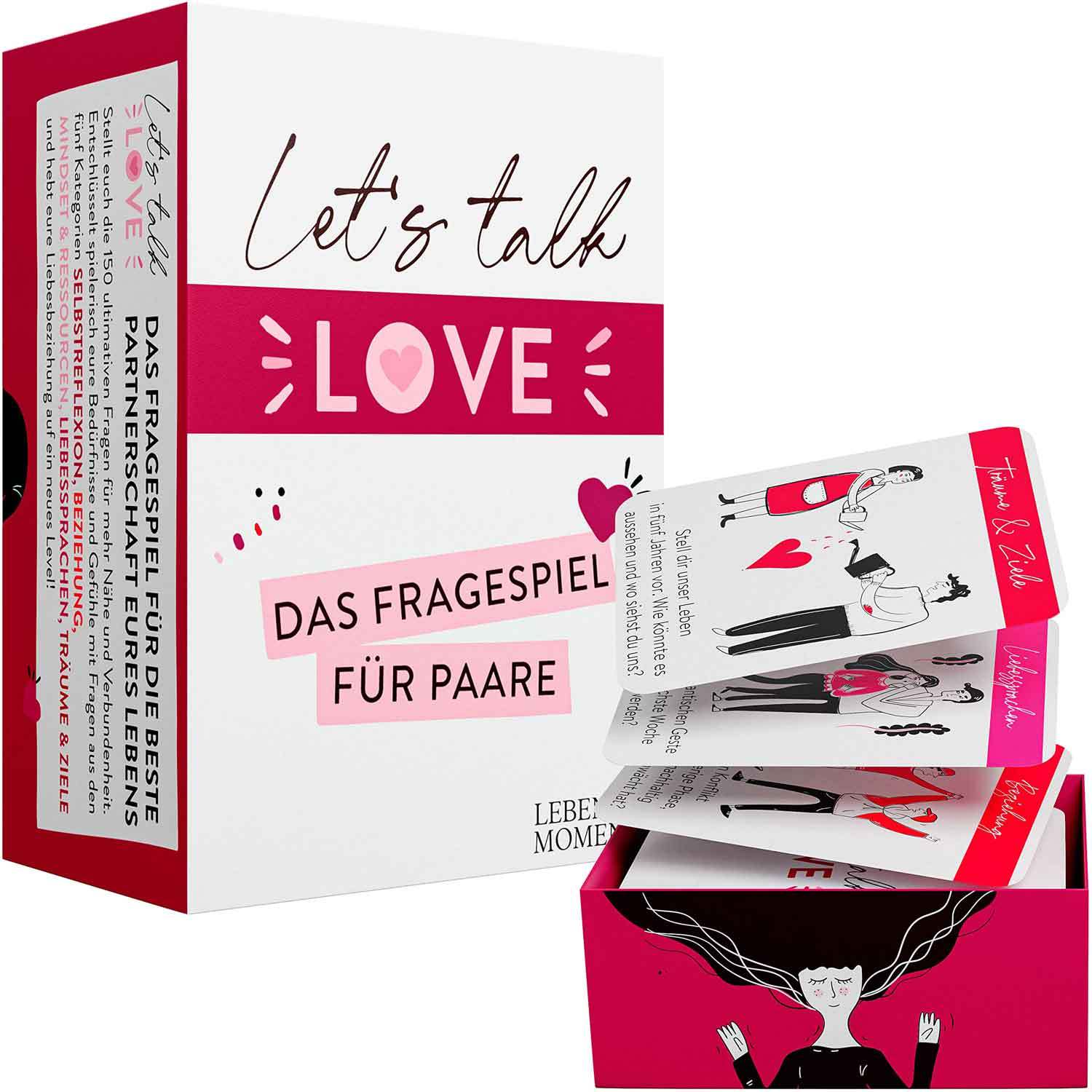 E-shop Fragespiel für Paare hochwertiges Paarspiel Talk Love – Fragespiel für Paare und – Geschenk für Sie und Ihn – Geschenkidee zum Jahrestag –