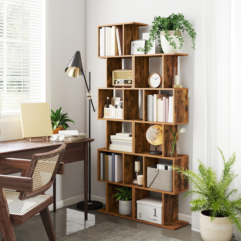 Image of Five-tier Freestanding Display Shelf, Office Bookcase, Decorative Rack, Contemporary Style, Suitable For Living Rooms And Offices, , Dimensions: 24 X 40 X 159 Cm