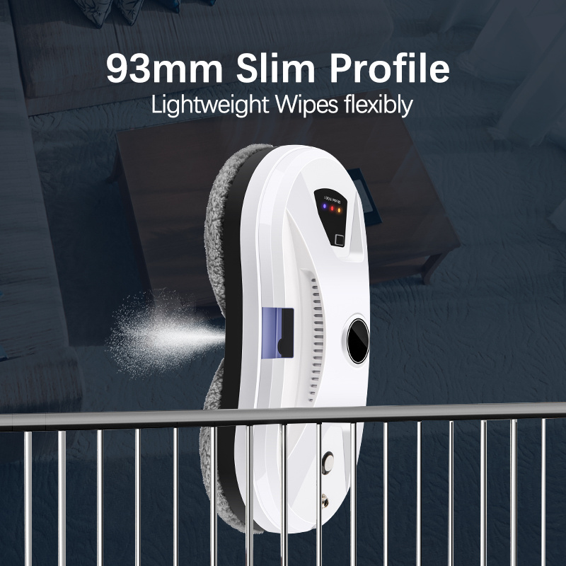 smart home window cleaning robot 5600pa high suction electric water spray window cleaning robot remote control cleaner with remote control and 10 cloths automatic water spray control function cleaning Product details 0