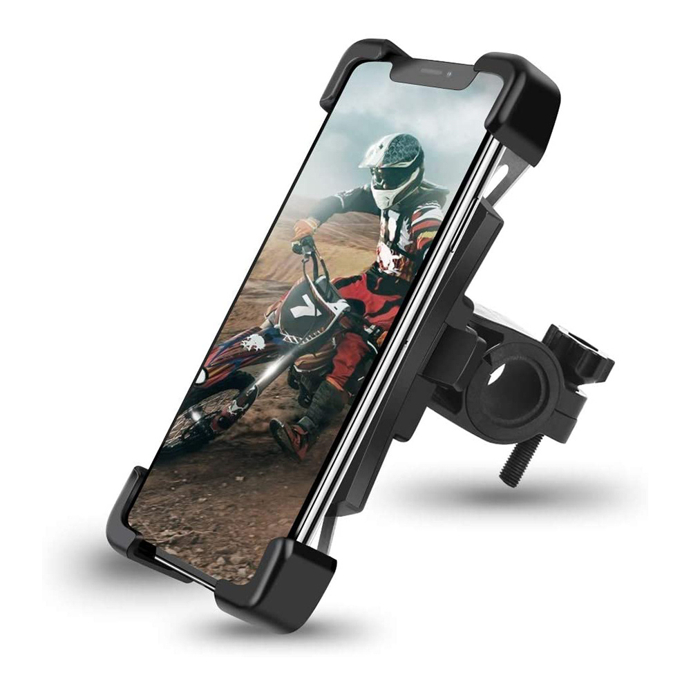 Image of Bicycle Phone Holder Automatic Shrink Black For 4.5-7.2 Inch Smartphone Motorcycle Phone Holder Phone Holder Bicycle Holder Stainless Steel With 360° Ball Joint Anti-shake Removable