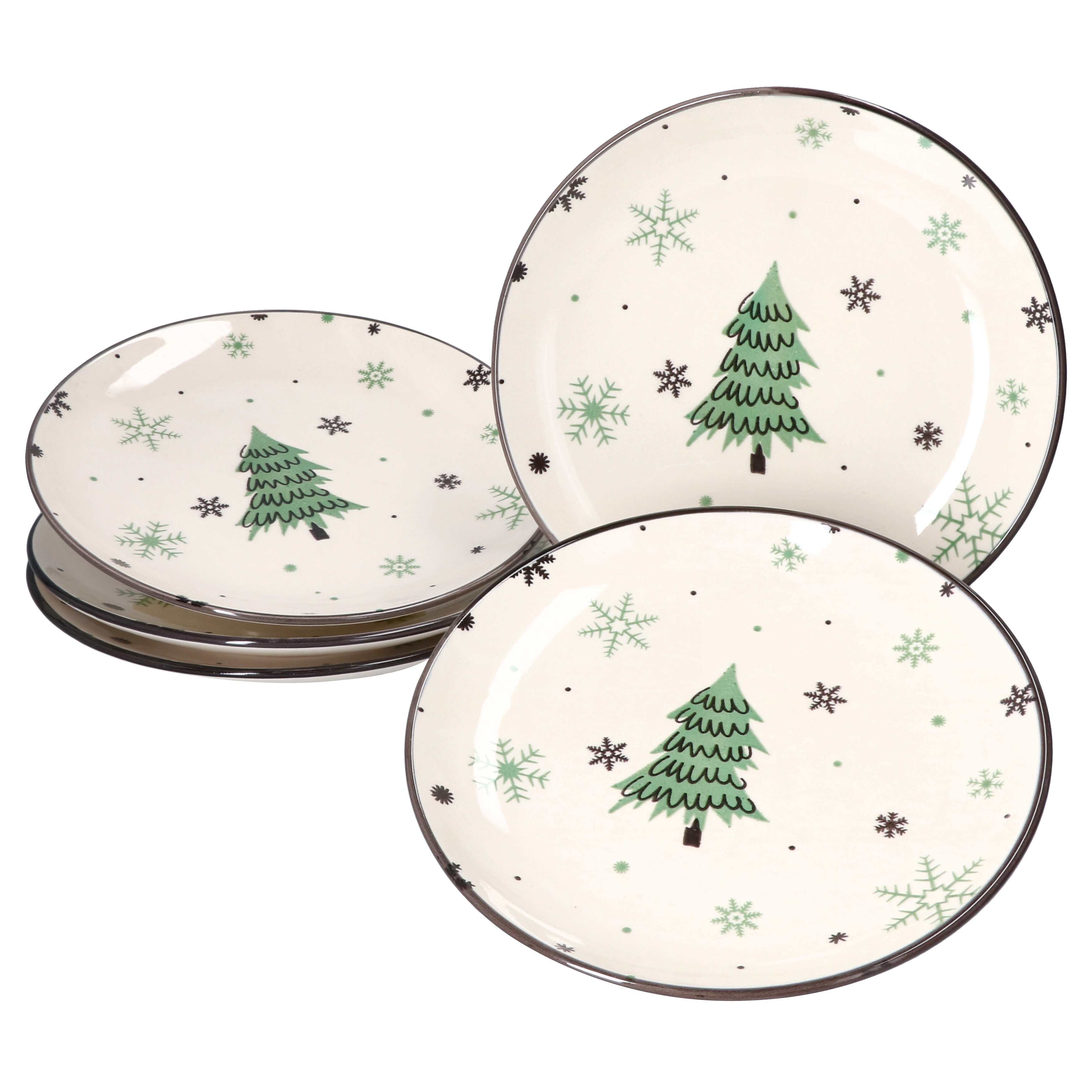 TEMU 6pcs Set Christmas Tree Cake Plate Baking Plate Cookie Plate Dessert Christmas