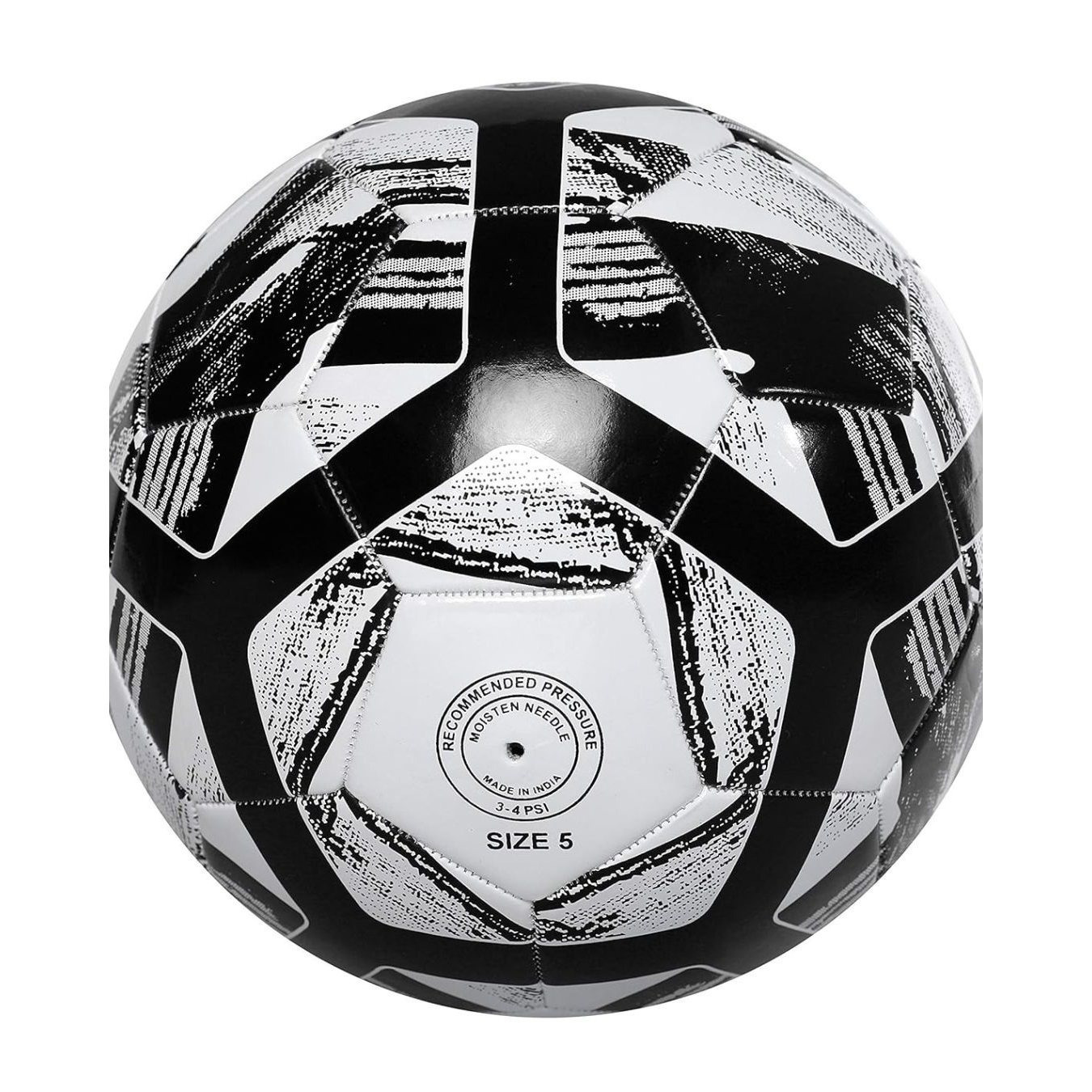 Machine Stitched Soccer Ball, Black & White Durable PU Leather