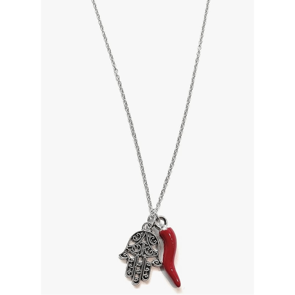 TEMU Collana corno e di Fatima acciaio misura