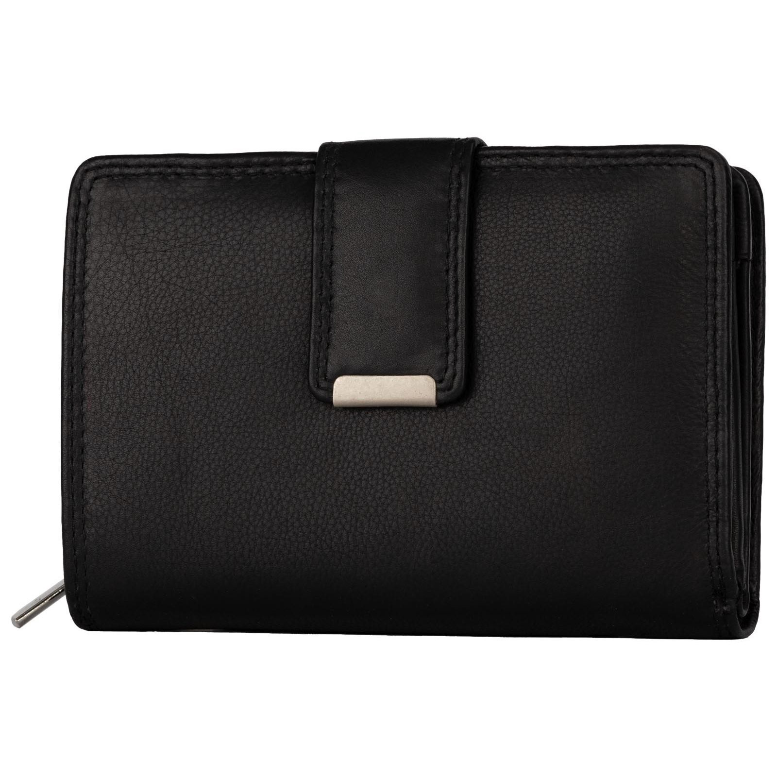 Image of Ladies' Rfid Wallet, Leather Wallet With 14 Card Slots, Women's Wallet, Real Leather, Black, Dimensions: . 13.5 Cm X 9 Cm X 4 Cm