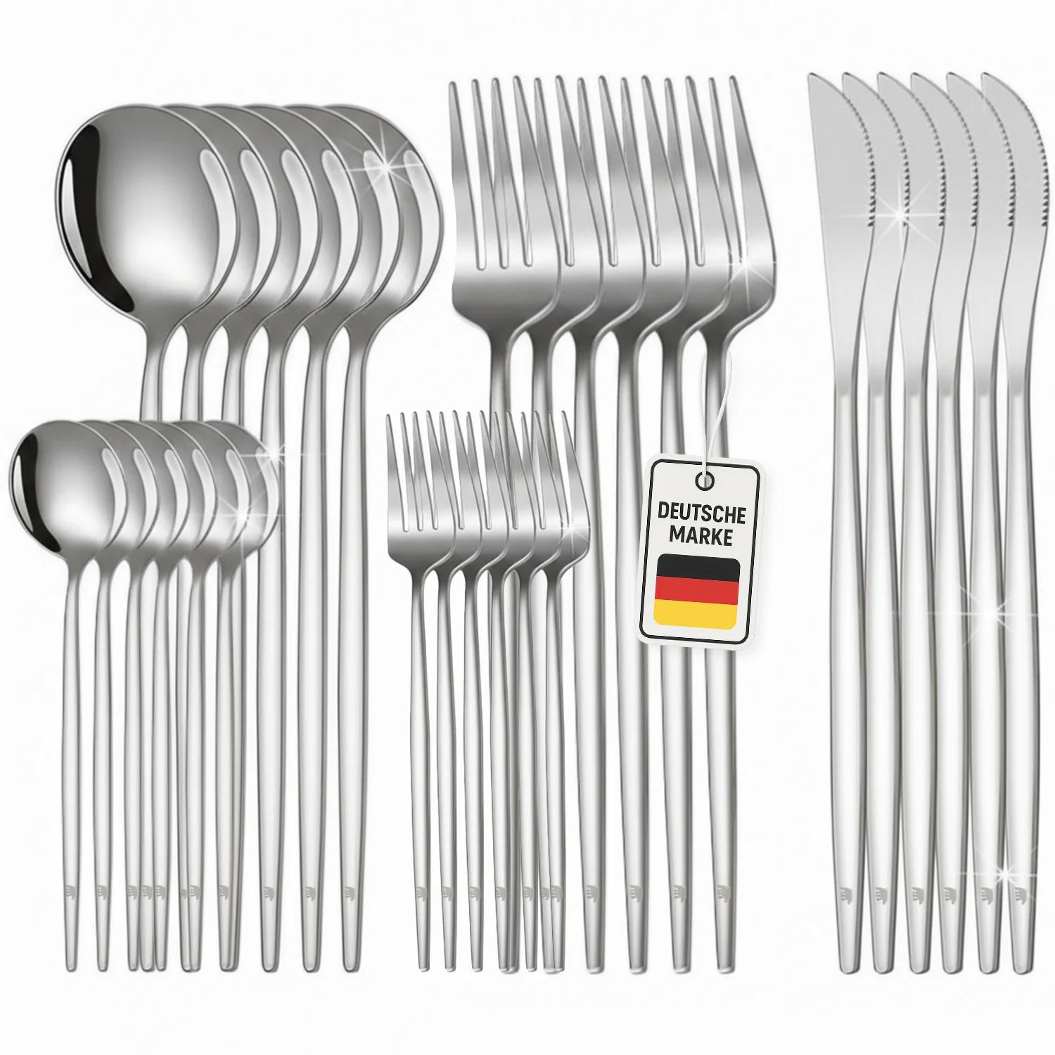 Roxlin 30-piece Stainless Steel Cutlery Set – Gold, Black, Pink & Silver – , Dishwasher Safe, , Scratch-resistant – Elegant Tableware For 6 People