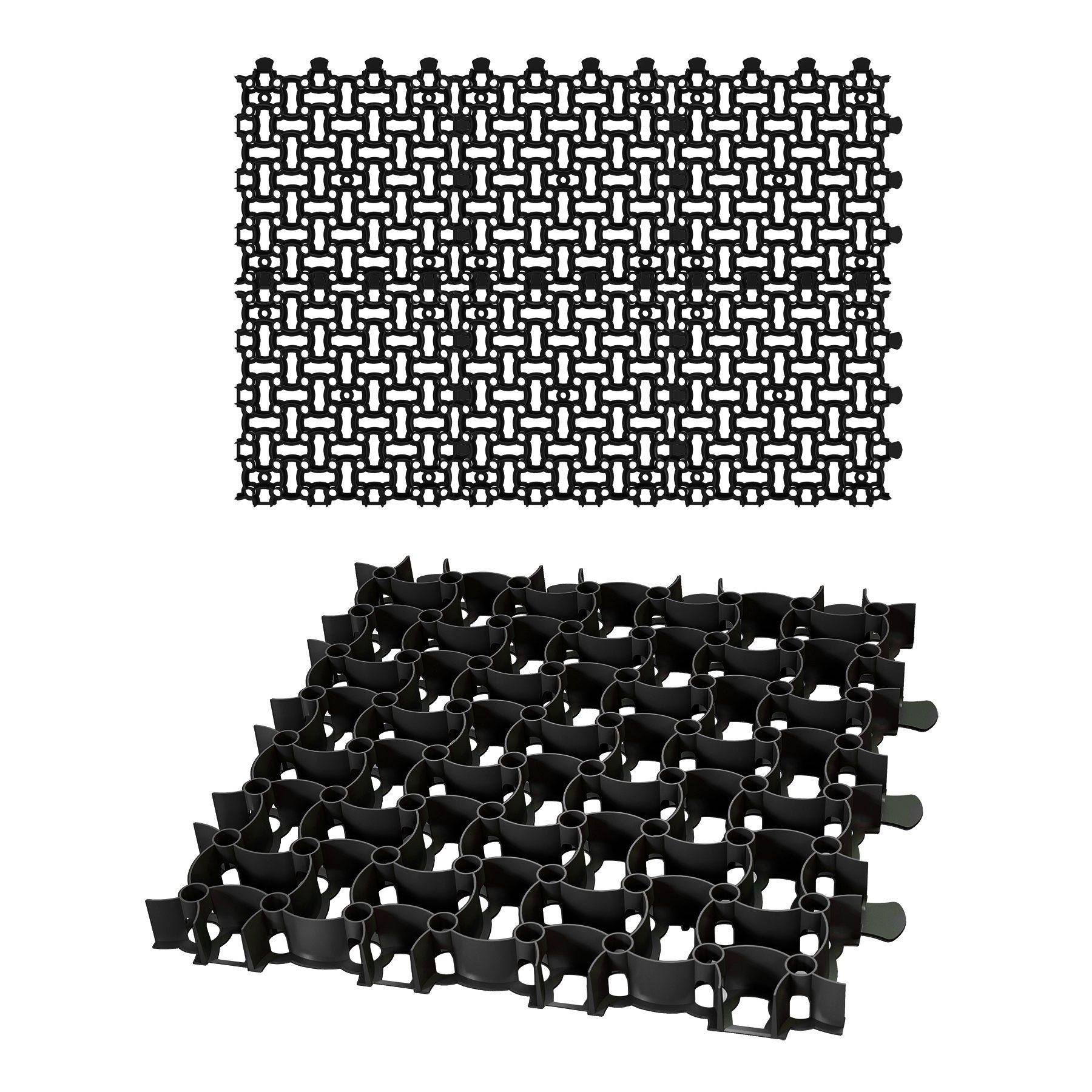 Image of Bigdean 6x Lawn Grid Paddock Plate Black 50x50 Cm Grass Mats, Honeycomb Gravel Grid Parking Lawn, 1.5m²