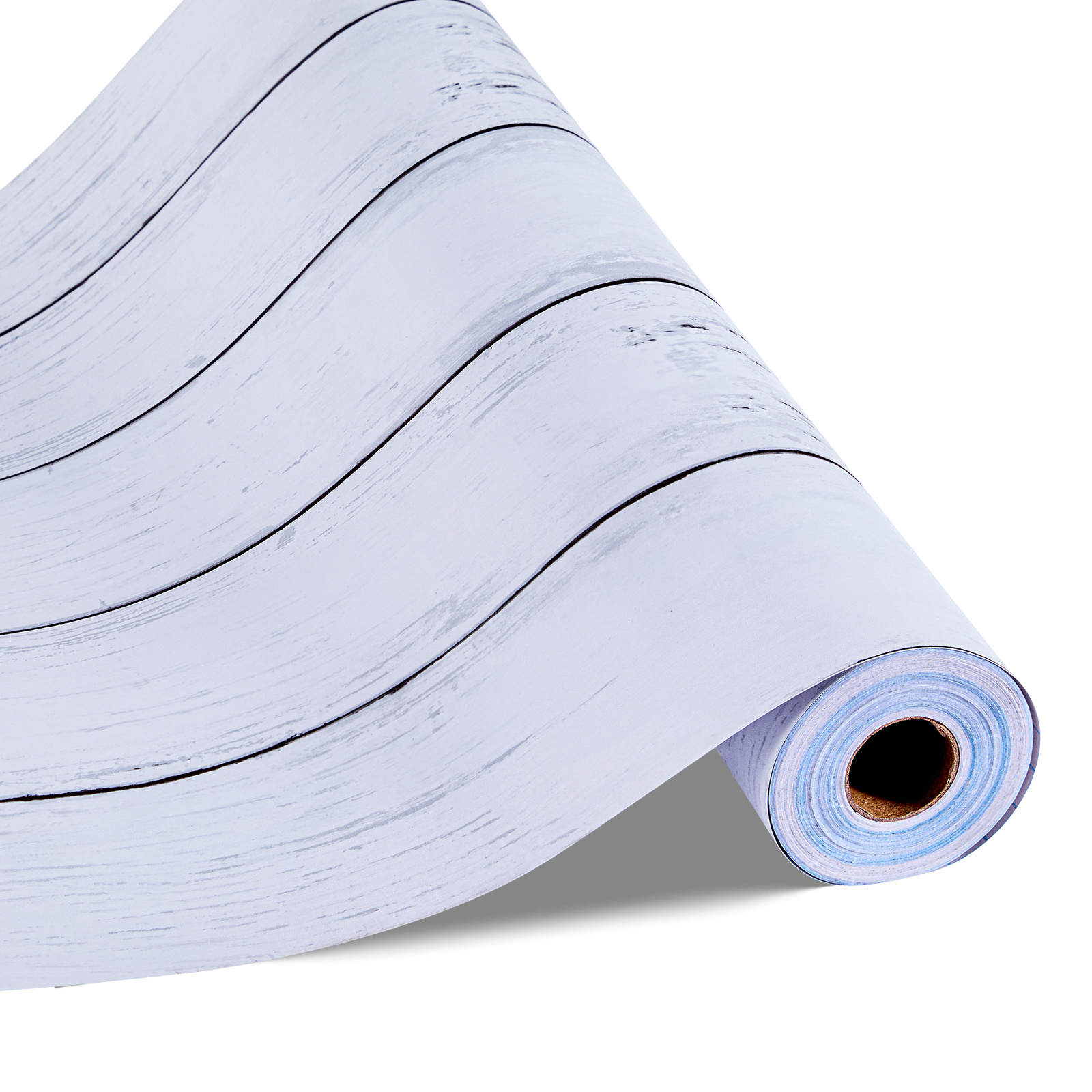 Vevor Peel And Stick Wallpaper, 45cm X 12m Contact Paper White Wood Textured Self Adhesive, Easy To Clean & Peel Wall Decorative Vinyl Roll For Bedroom Kitchen Office Bathroom Desk